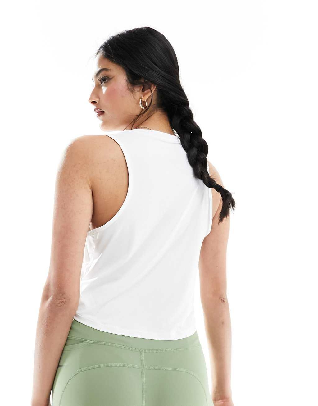 Nike Dri-Fit tank top in white Product Image