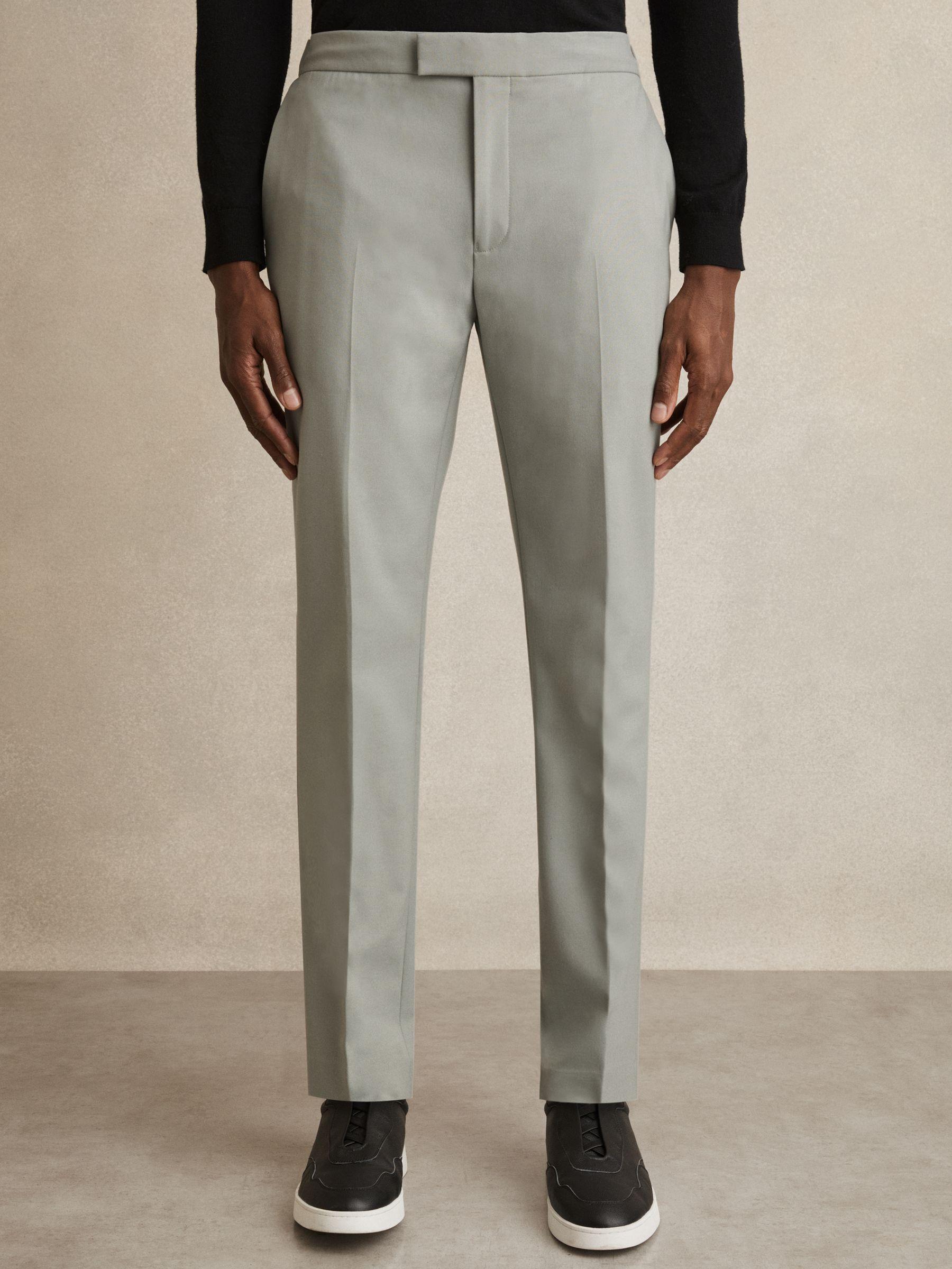 Slim-Fit Drawcord Trousers in Sage Product Image