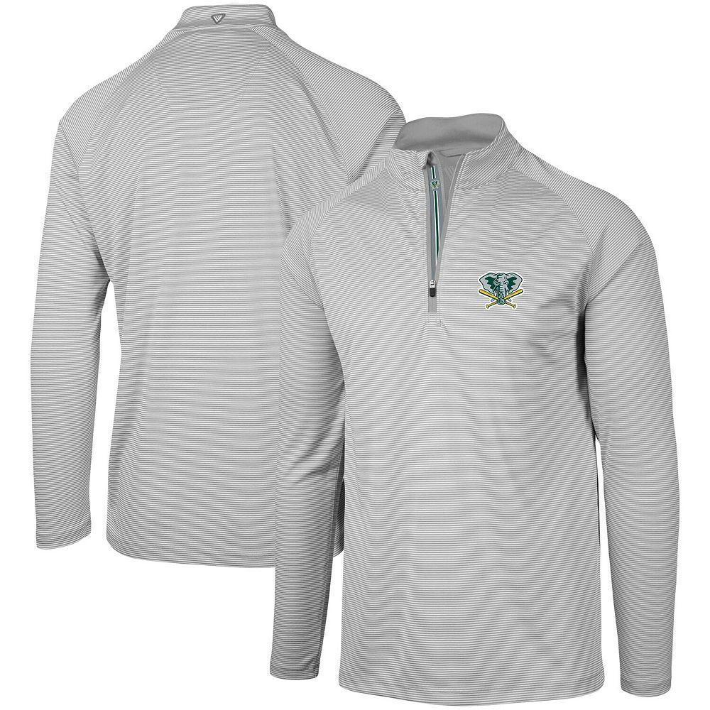 Men's Levelwear Gray Oakland Athletics Orion Historic Logo Raglan Quarter-Zip Jacket, Size: 2XL, Grey Product Image