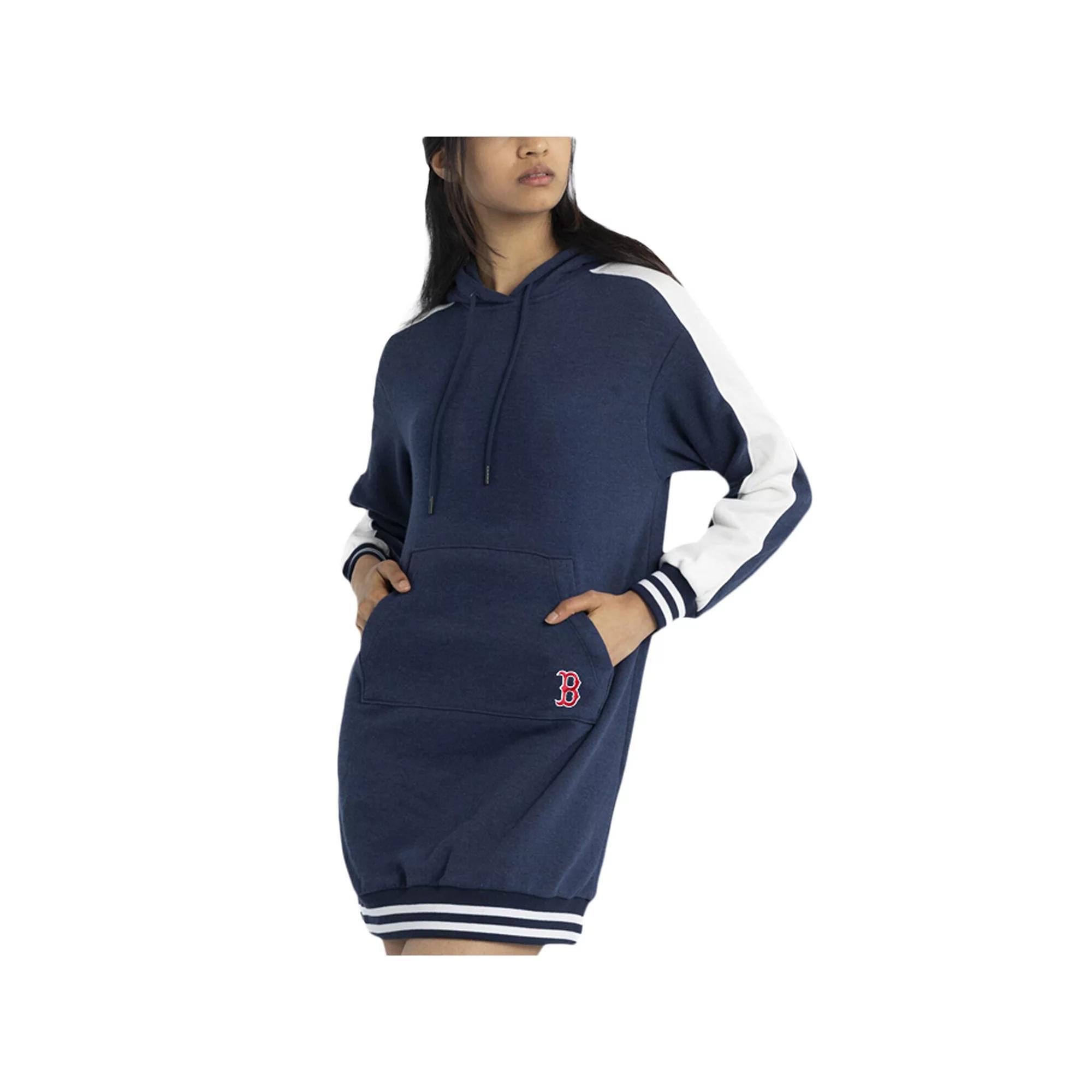 Women's Lusso Navy Boston Red Sox Mara Tri-Blend Hoodie Dress,  Product Image