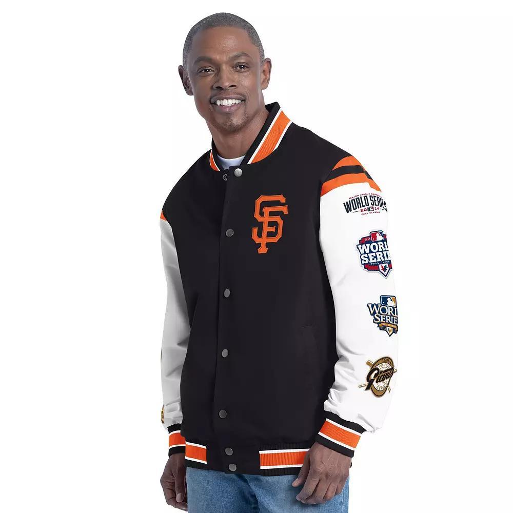 Men's G-III Sports by Carl Banks  Orange San Francisco Giants Recruit Commemorative Full-Snap Varsity Jacket, Size: Large Product Image
