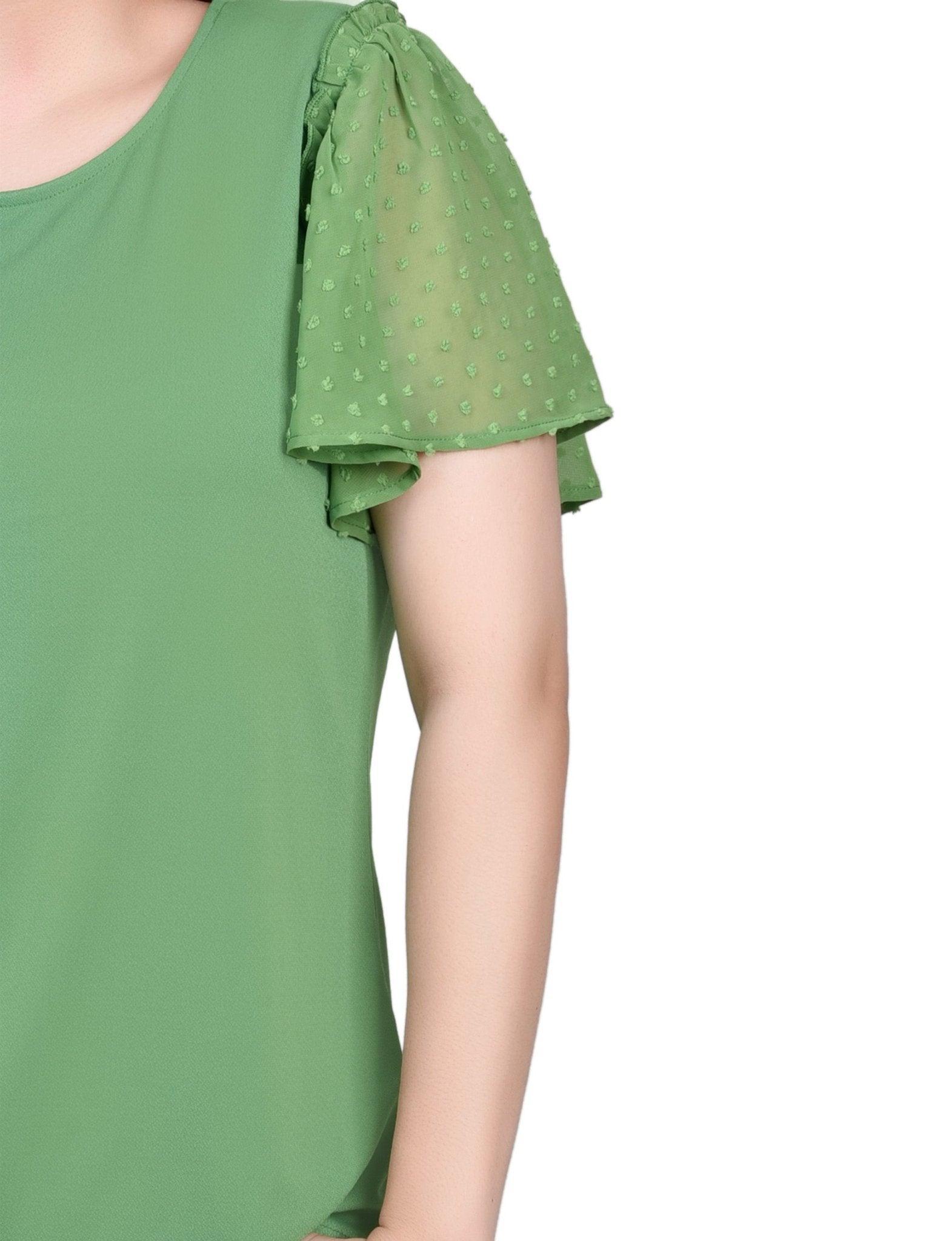 Clip Dot Flutter Sleeve Top Product Image