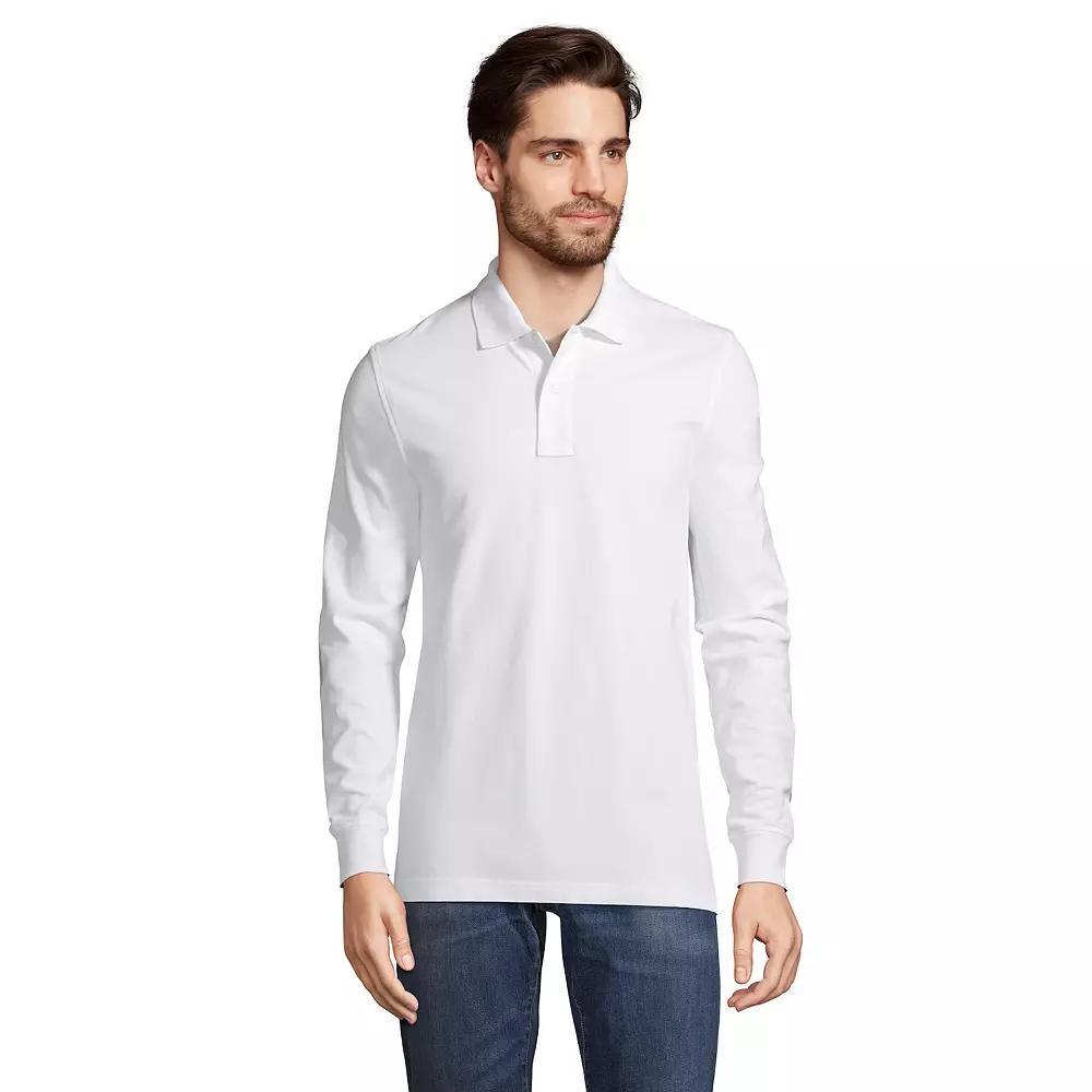 Men's Lands' End Comfort First Mesh Polo, Size: Large, White Product Image