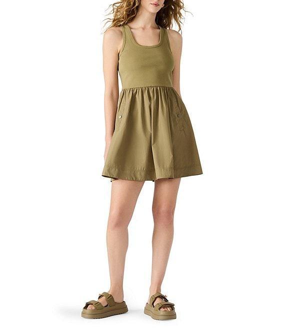 Steve Madden Tottenham Rib Knit Tank Scoop Neck Sleeveless A-Line Mini Dress Product Image