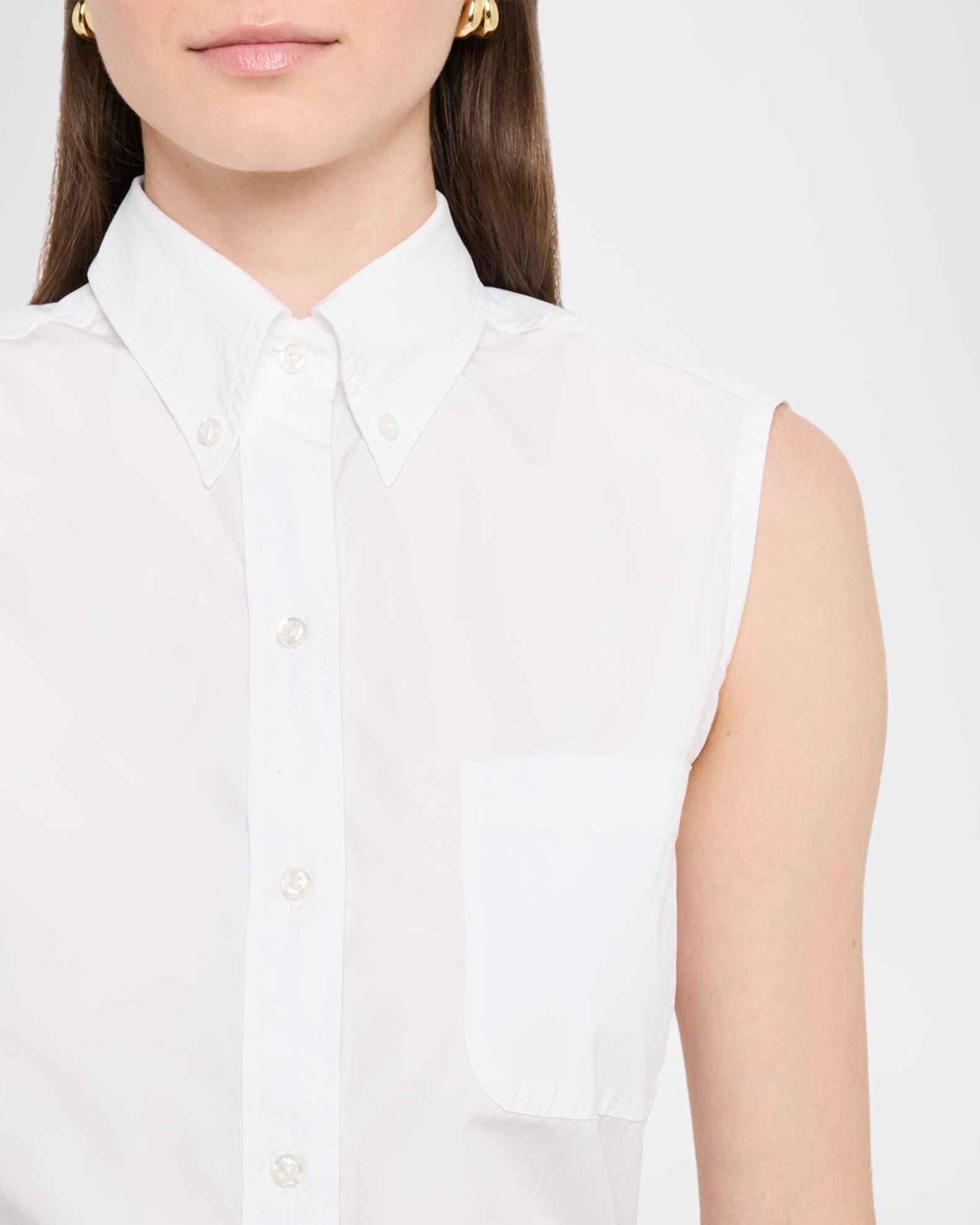 Sleeveless Poplin Button-Down Shirt Product Image