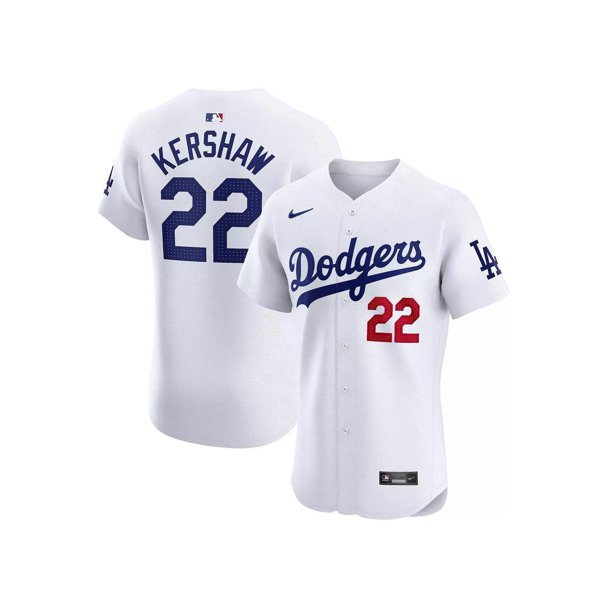 Men's Nike Clayton Kershaw White Los Angeles Dodgers Home Elite Player Jersey, Size: 40 Product Image