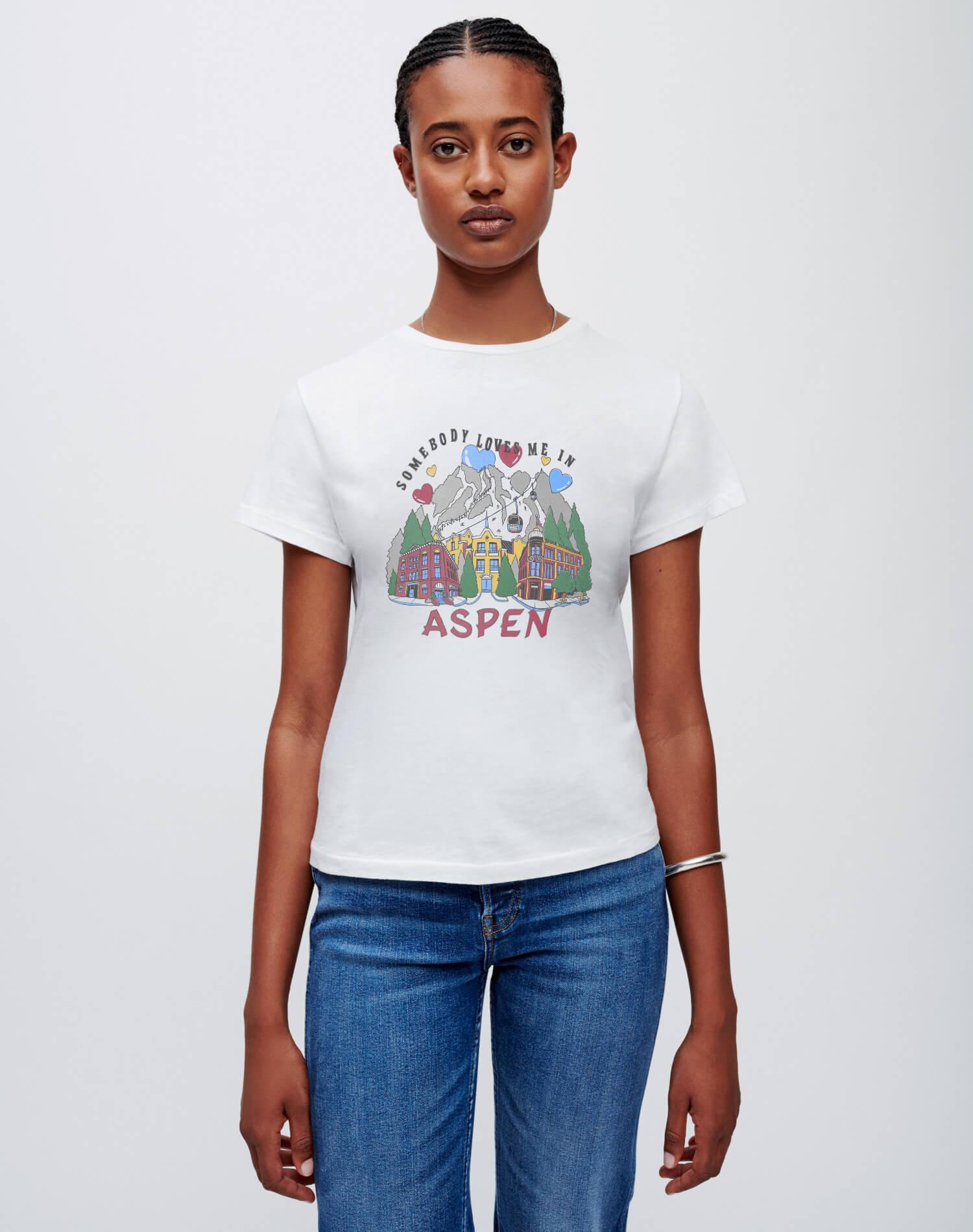 Classic "Aspen" Tee - Vintage White Female Product Image