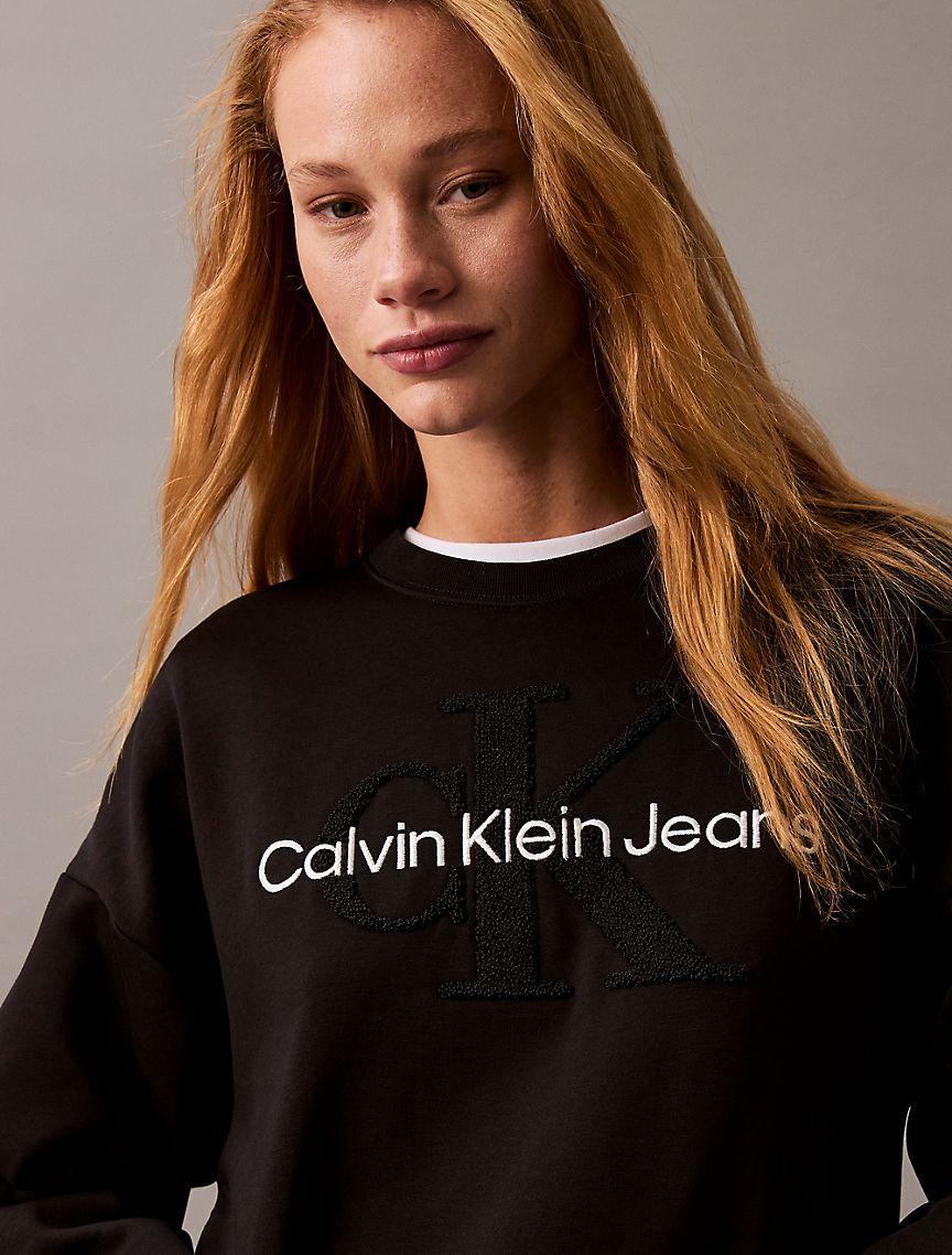 Chenille Monogram Logo Fleece Crewneck Sweatshirt Product Image