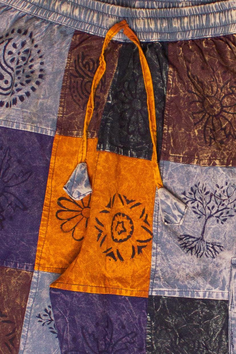 Printed Color Block Patchwork Cargo Pants Product Image