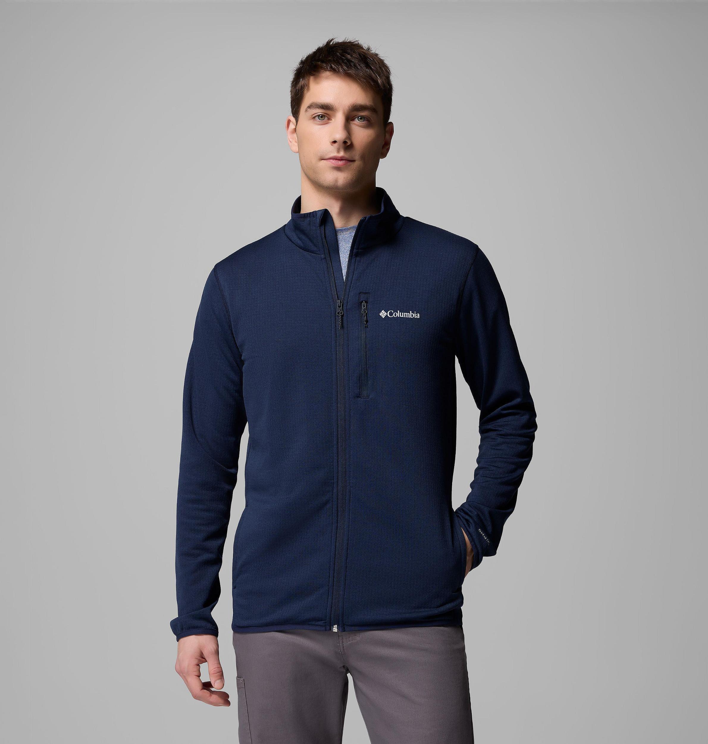 Columbia Mens Essential Hike Grid Fleece Full Zip Jacket- Product Image