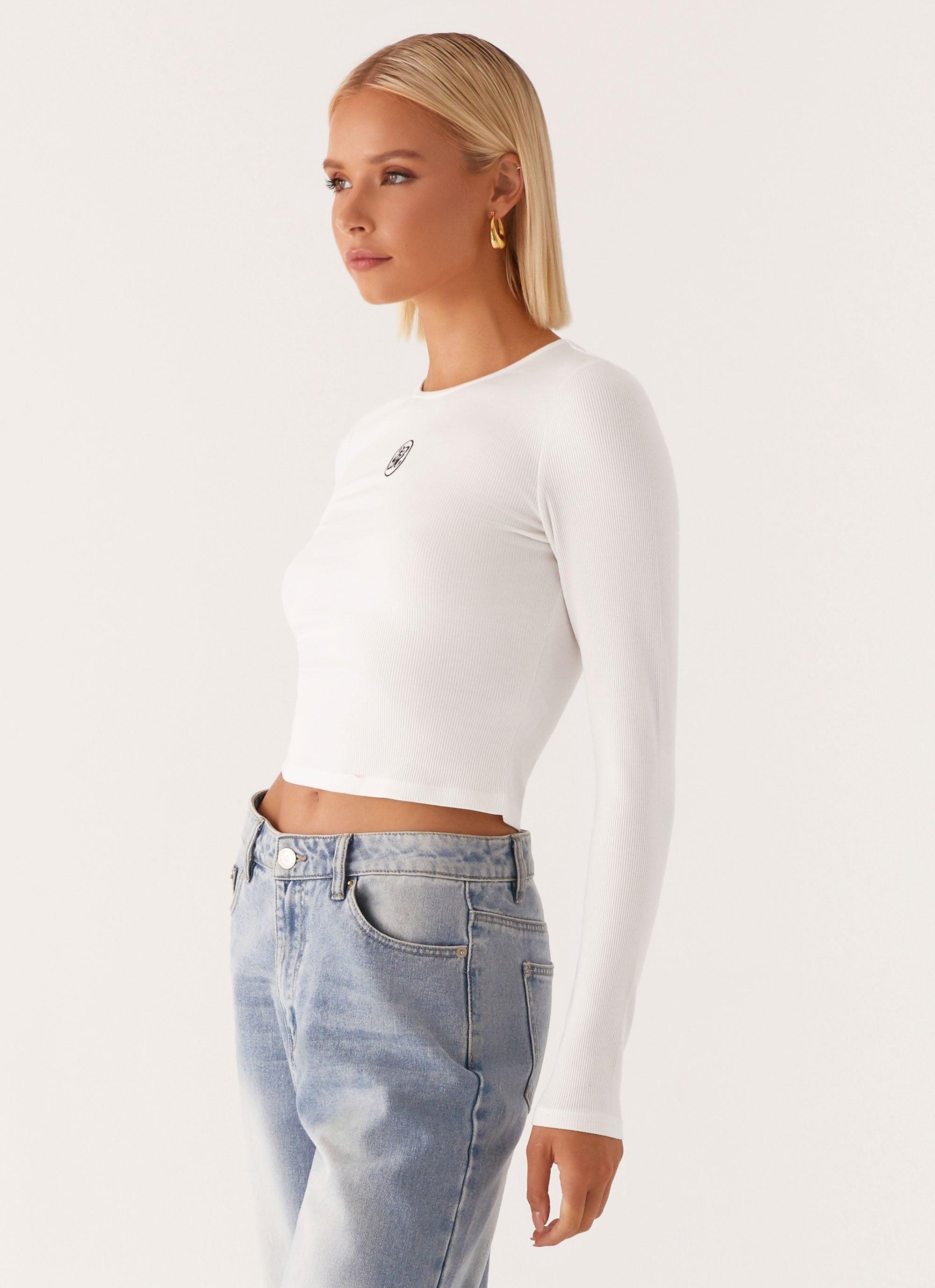 Signature Monogram Long Sleeve Tee - Off White Product Image