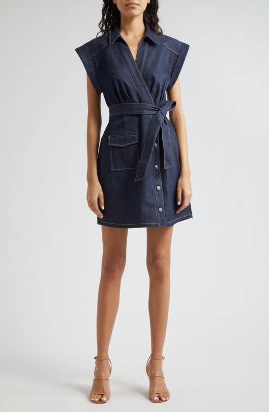 Tena Tie Waist Denim Minidress In Indigo Product Image