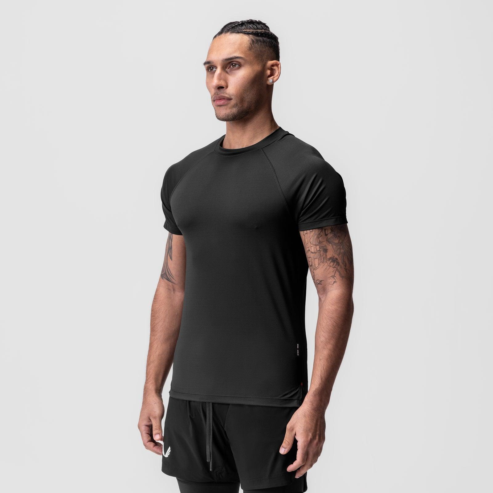 0918. AeroSilver® Fitted Tee - Black Product Image