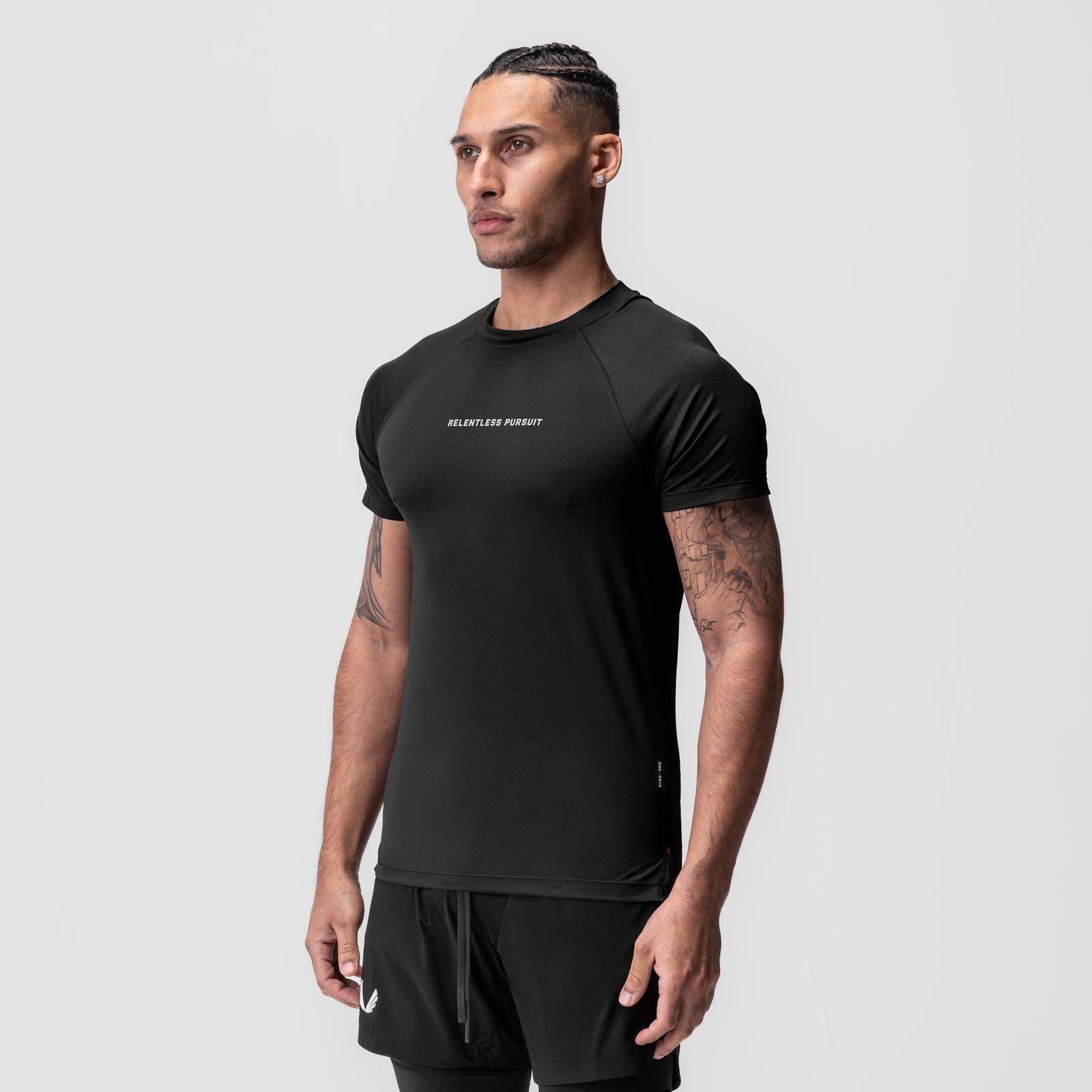0918. AeroSilver® Fitted Tee - Black Product Image