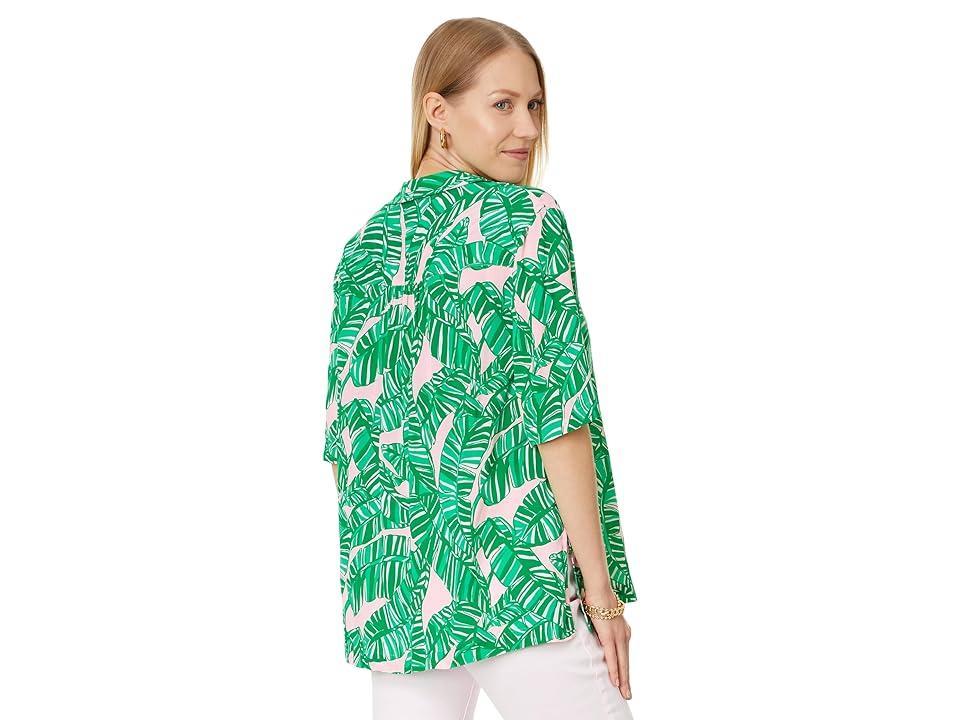 Lilly Pulitzer Franki Shirt Coverup (Conch Shell Pink Lets Go Bananas) Women's Clothing Product Image