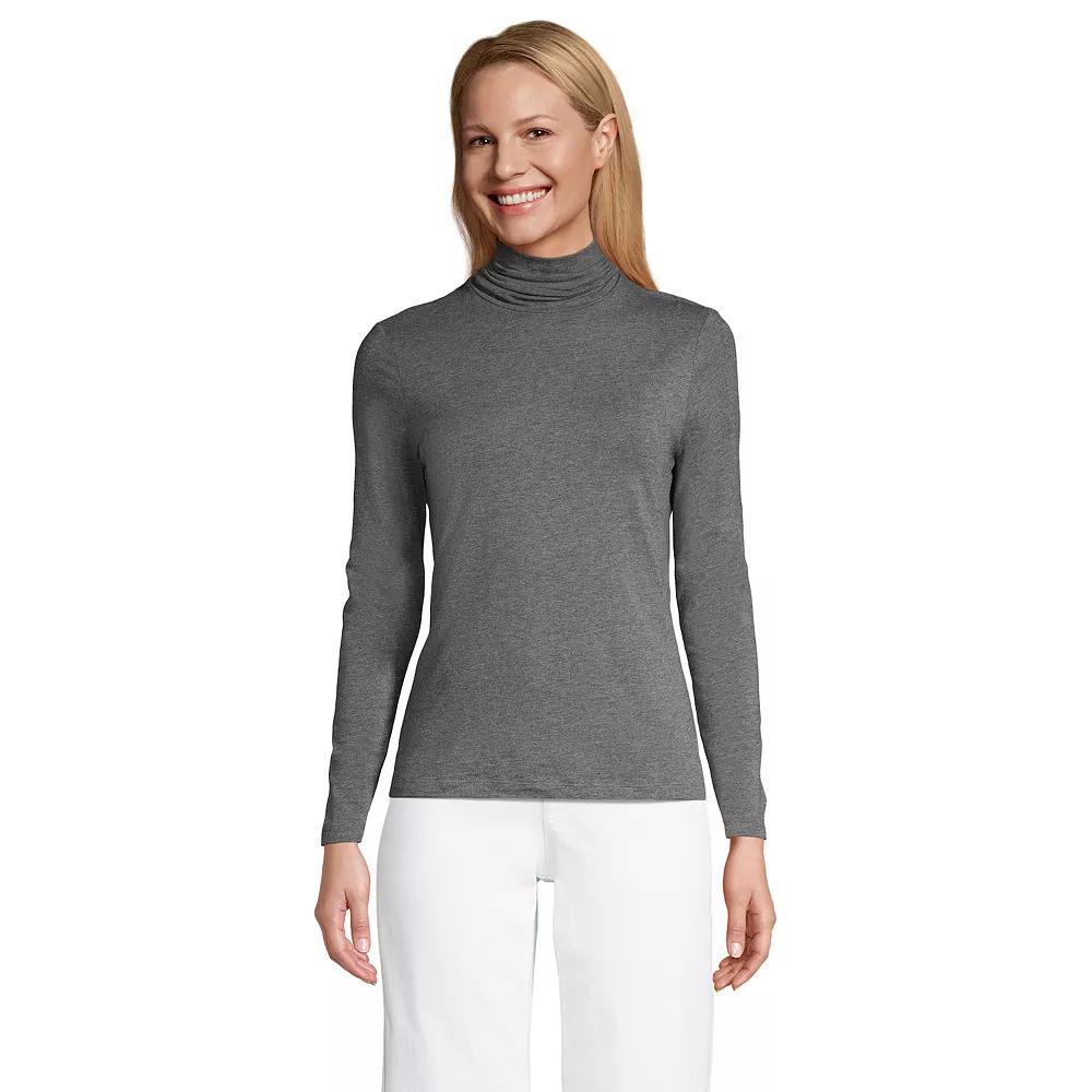 Petite Lands' End Lightweight Fitted Long Sleeve Turtleneck, Women's,  Product Image