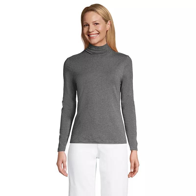 Petite Lands' End Lightweight Fitted Long Sleeve Turtleneck, Women's,  Product Image