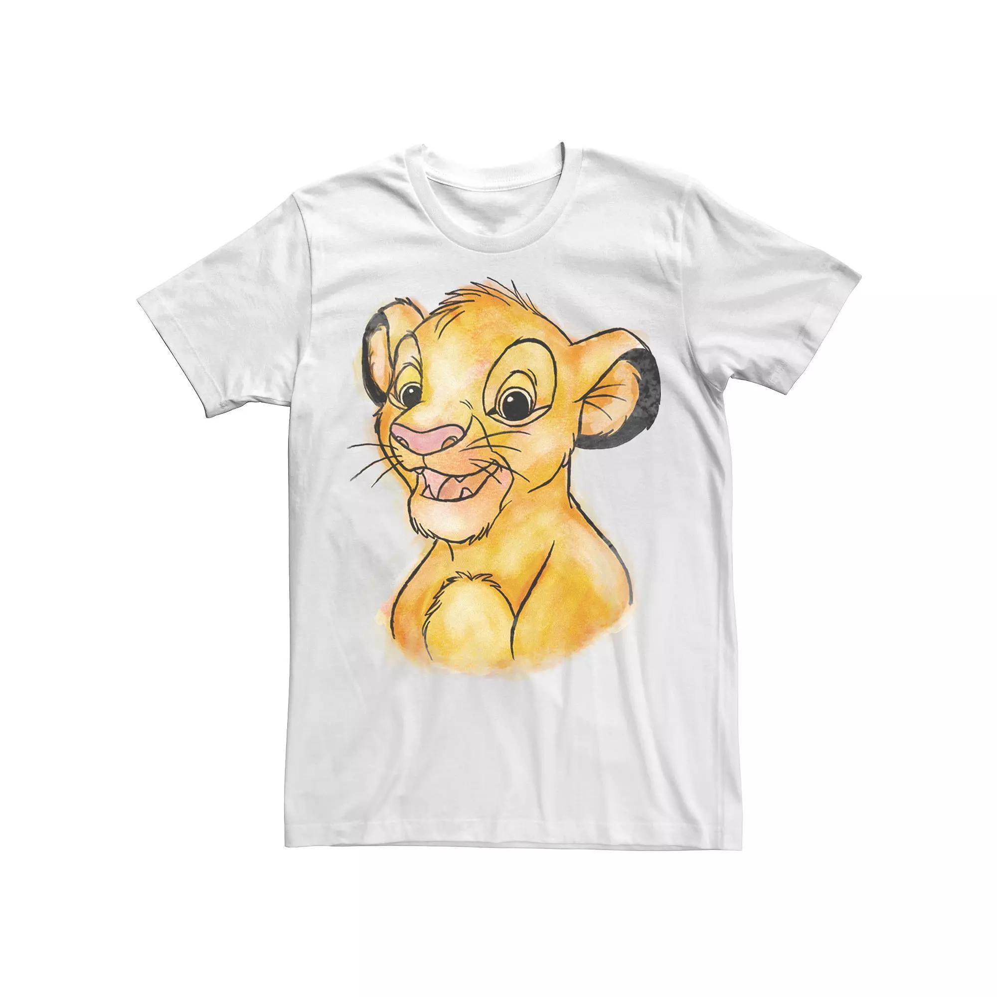 Disney's The Lion King Simba Men's Water Color Sketch Tee, Size: Medium, White Product Image