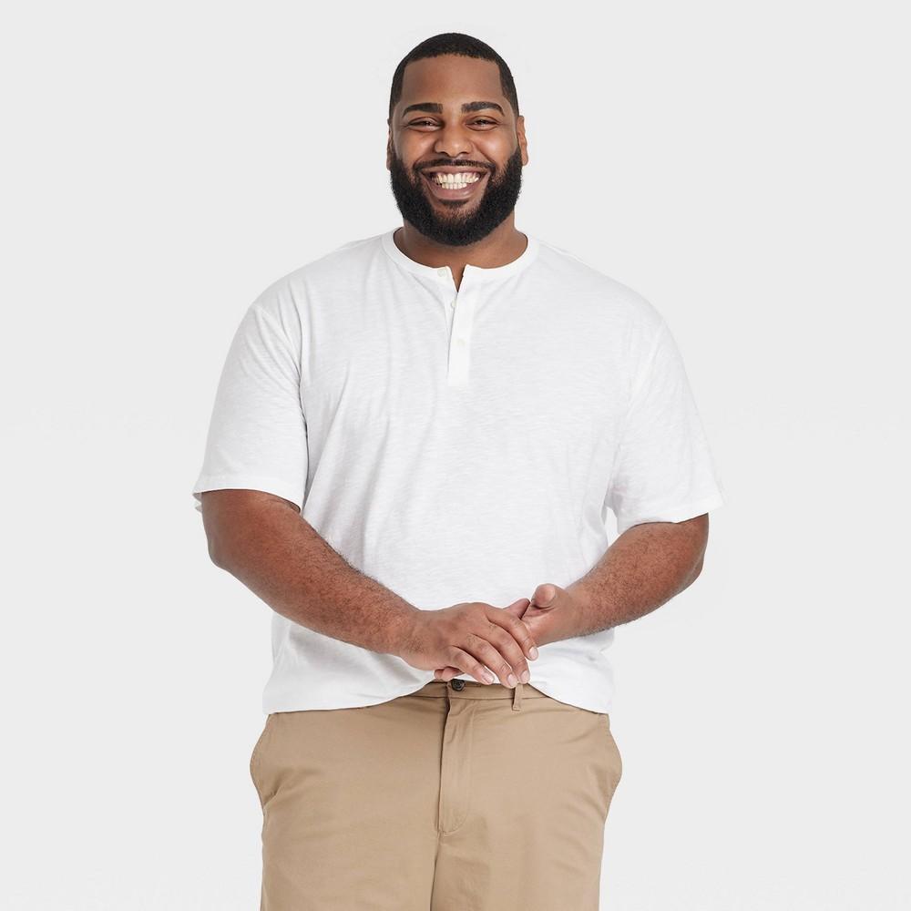 Mens Big & Tall Short Sleeve Henley T-Shirt - Goodfellow & Co White XXLT Product Image