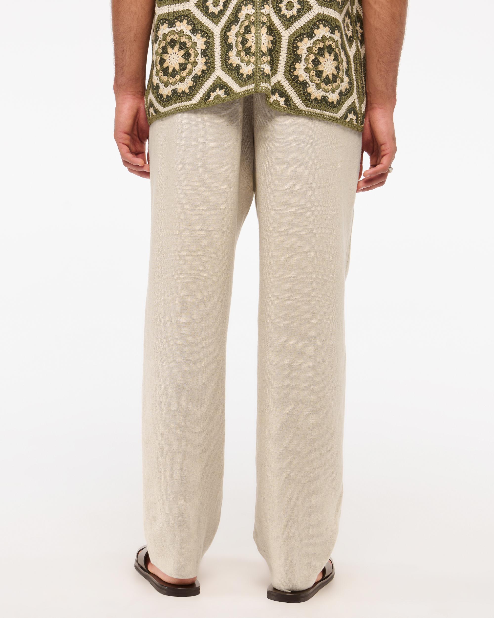 Loose Tailored Linen-Blend Pull-On Pant Product Image