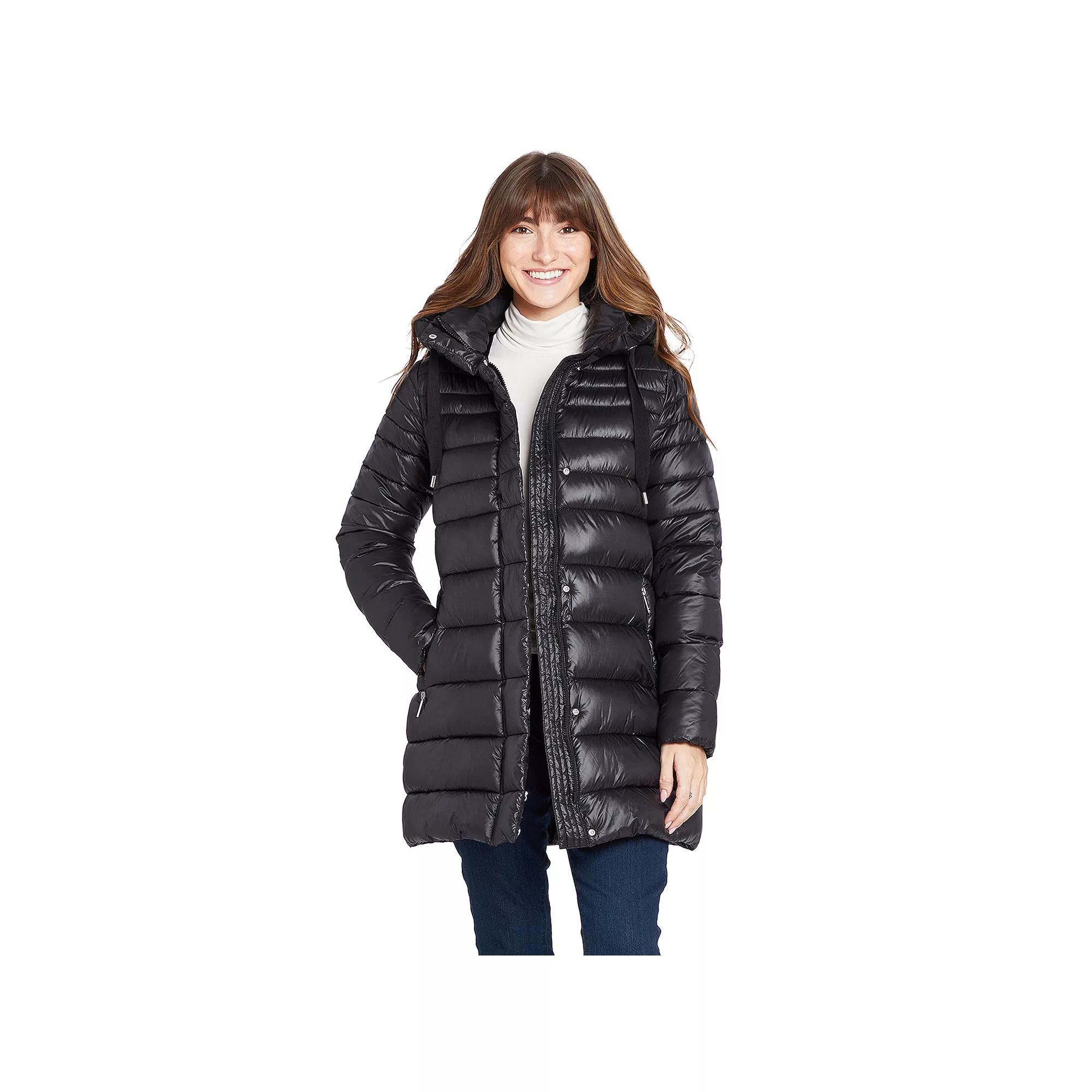 Women's Nine West Lightweight Puffer Jacket, Size: Small, Blue Silver Product Image