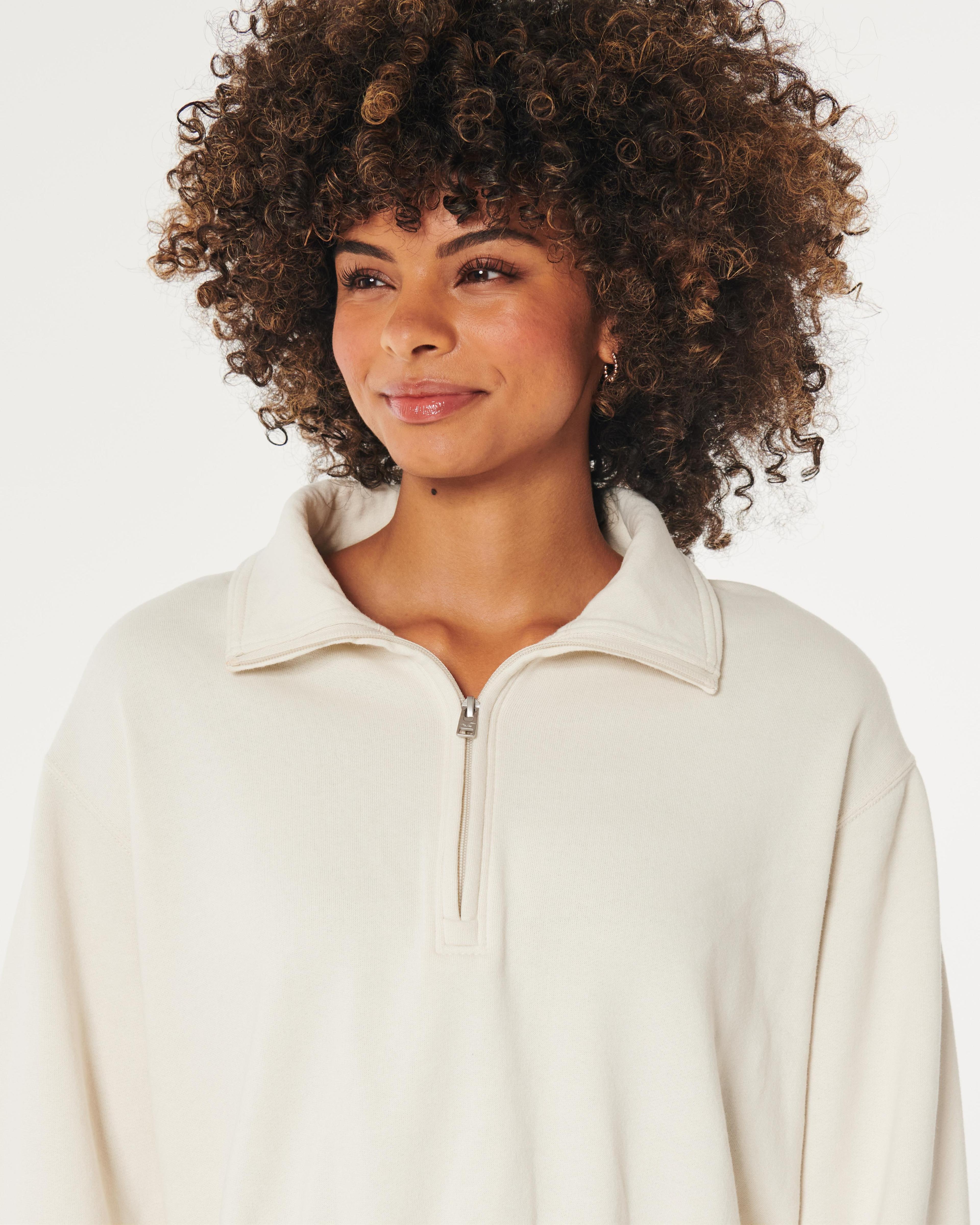 Hollister Feel Good Fleece Mini Half-Zip Sweatshirt Product Image