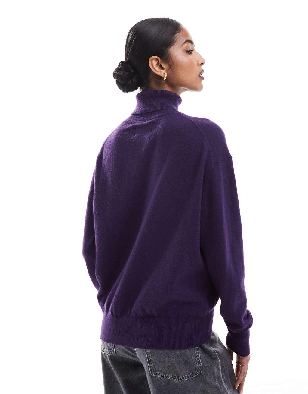 Scalpers joy turtle sweater in dark purple  Product Image