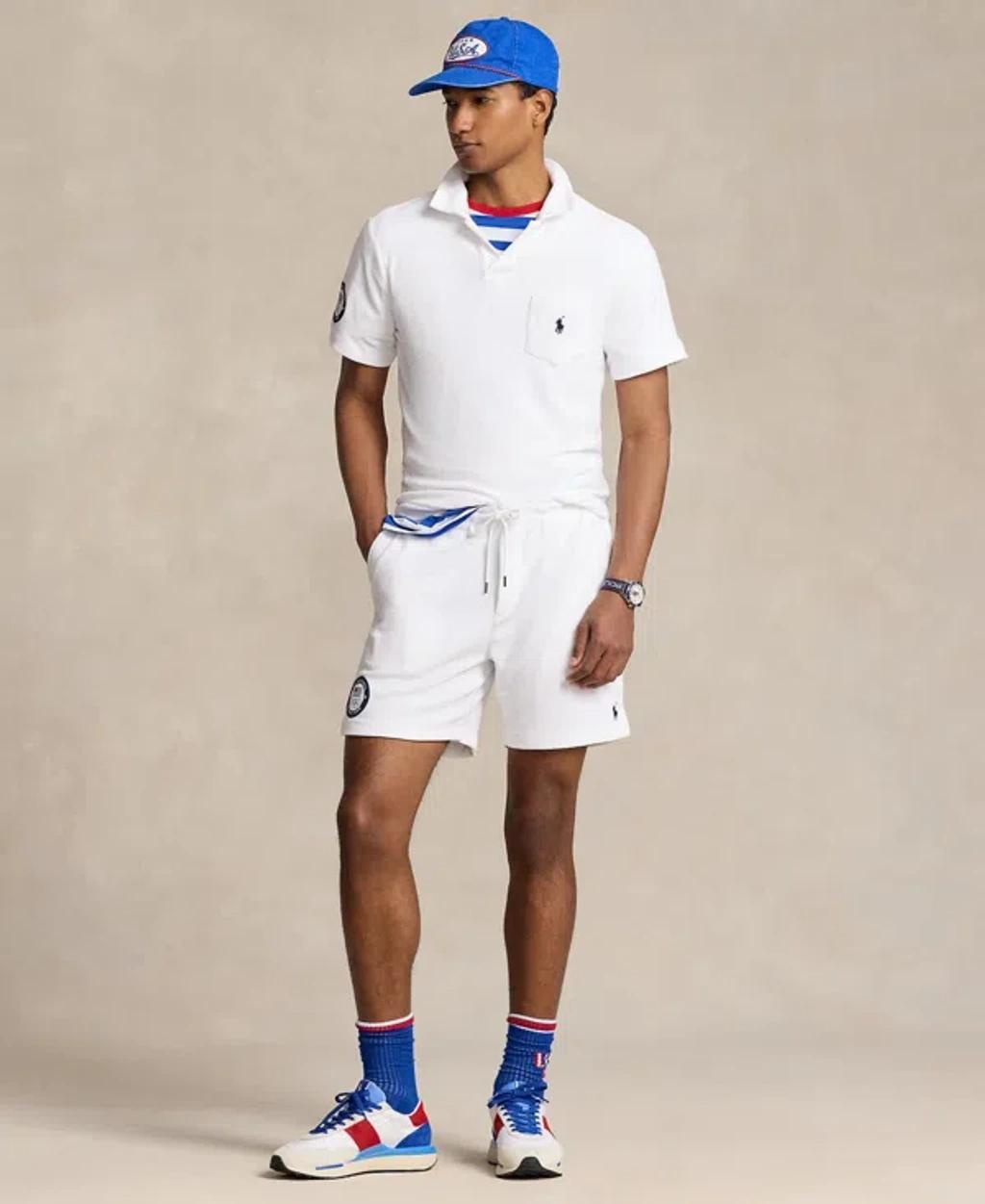 Men's Team Usa Classic-fit Terry Polo Shirt In White Product Image