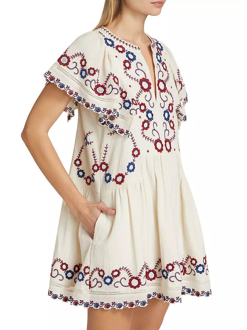 Soren Cotton Floral-Embroidered Minidress Product Image