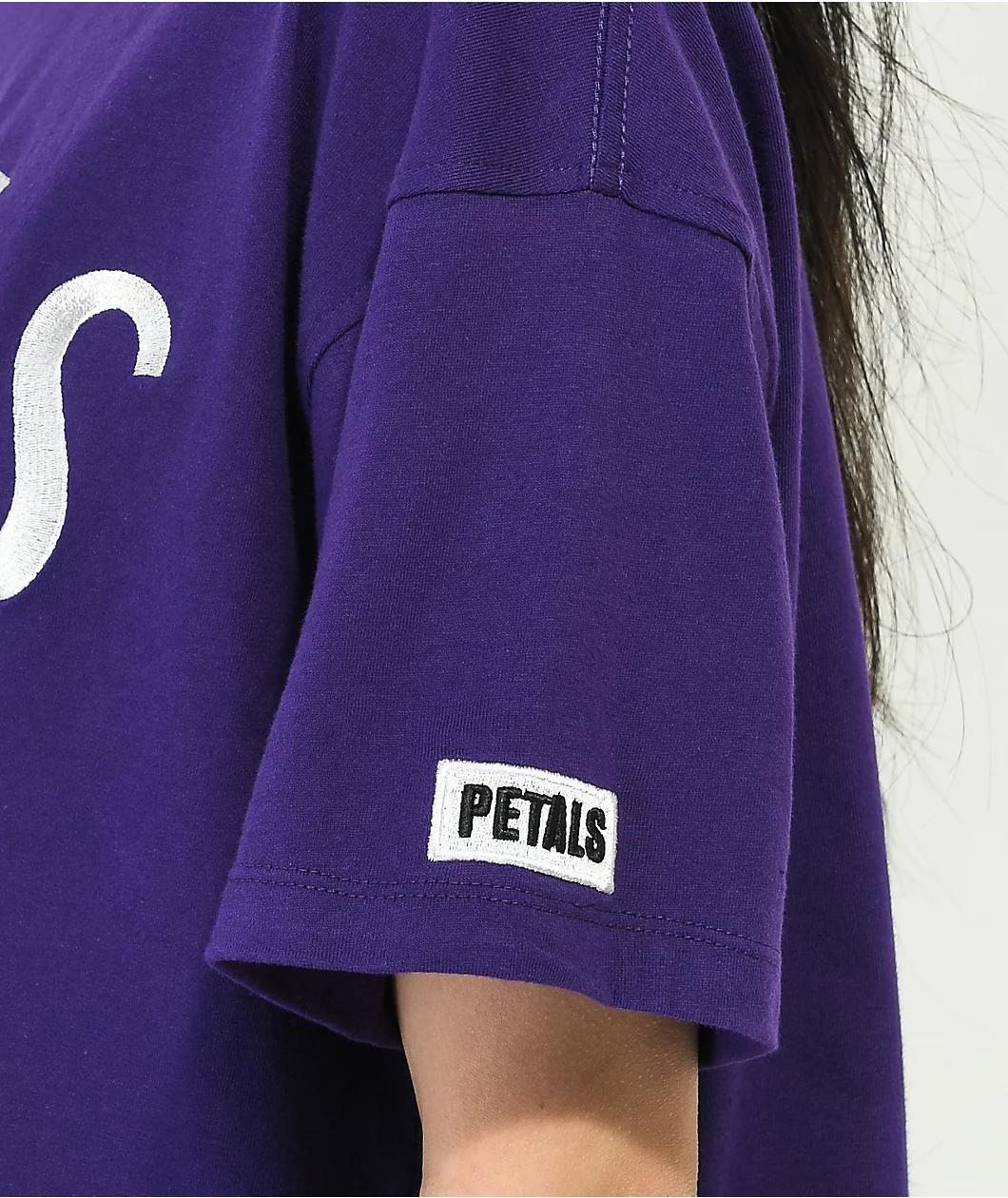 Petals by Petals and Peacocks Peace Love Tennis Purple Crop T-Shirt Product Image