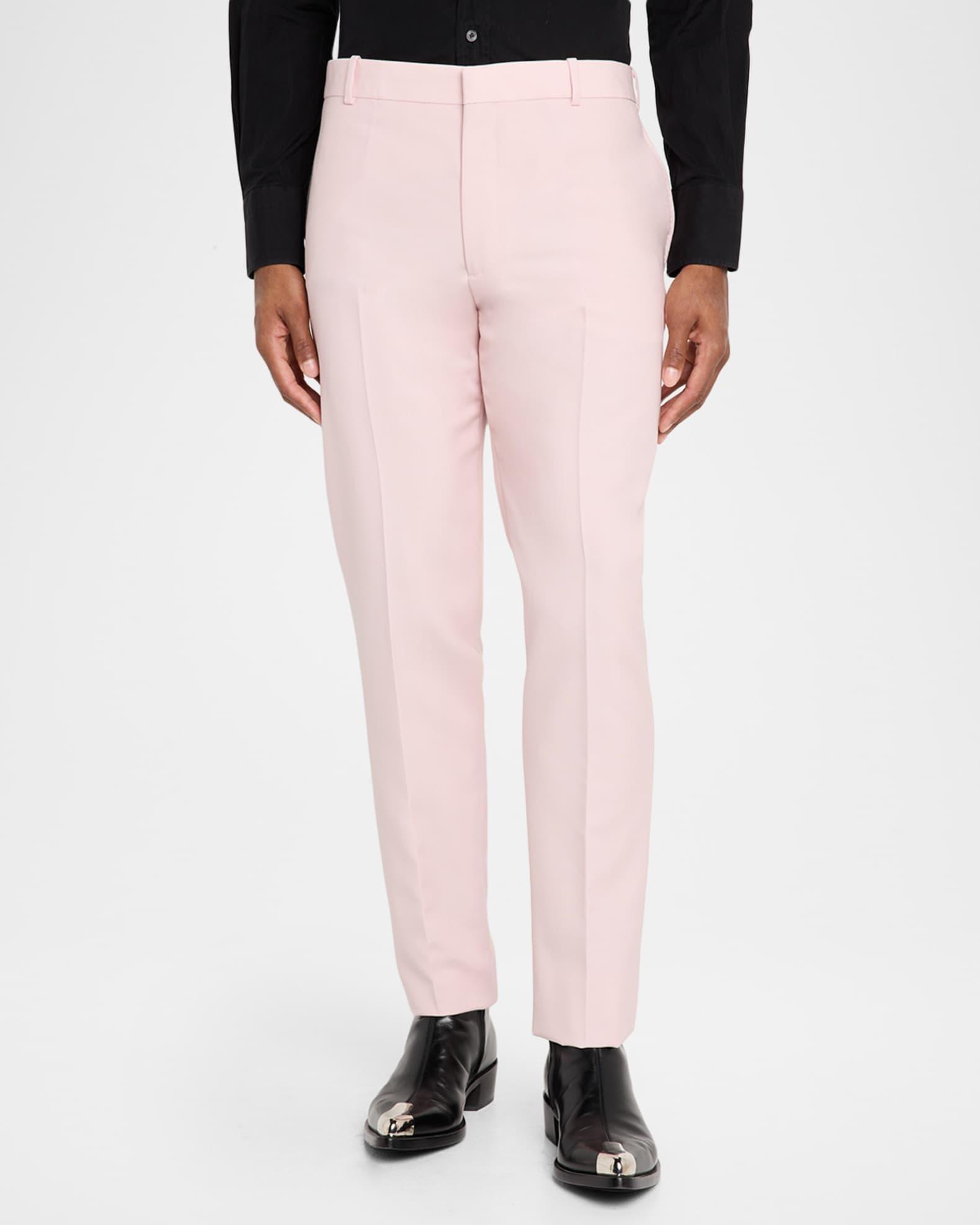 Men's Wool and Mohair Slim Flat-Front Trousers Product Image