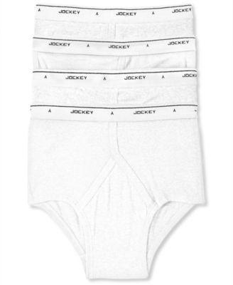 Men's Jockey® 4-pack Classic Knit Full-Rise Briefs, Size: 30, White Product Image