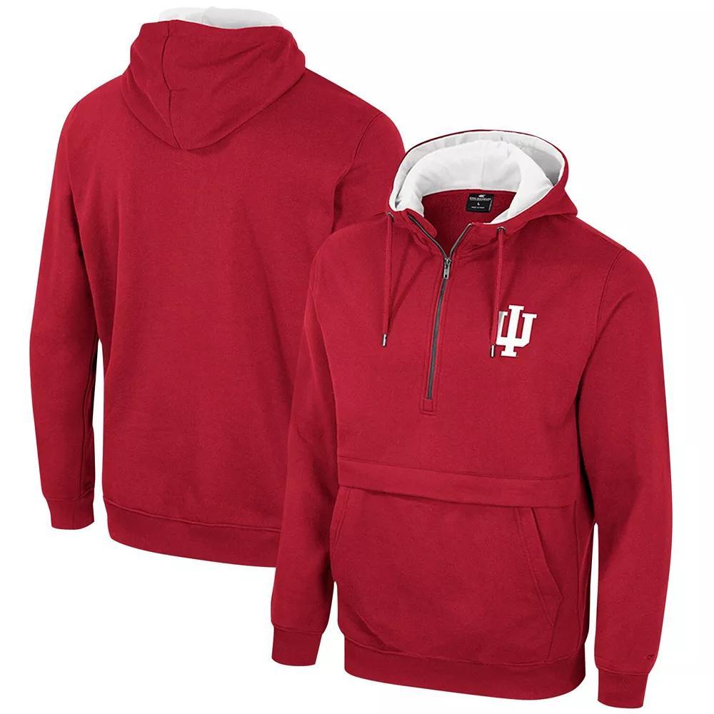 Men's Colosseum Crimson Indiana Hoosiers Half-Zip Hoodie,  Product Image
