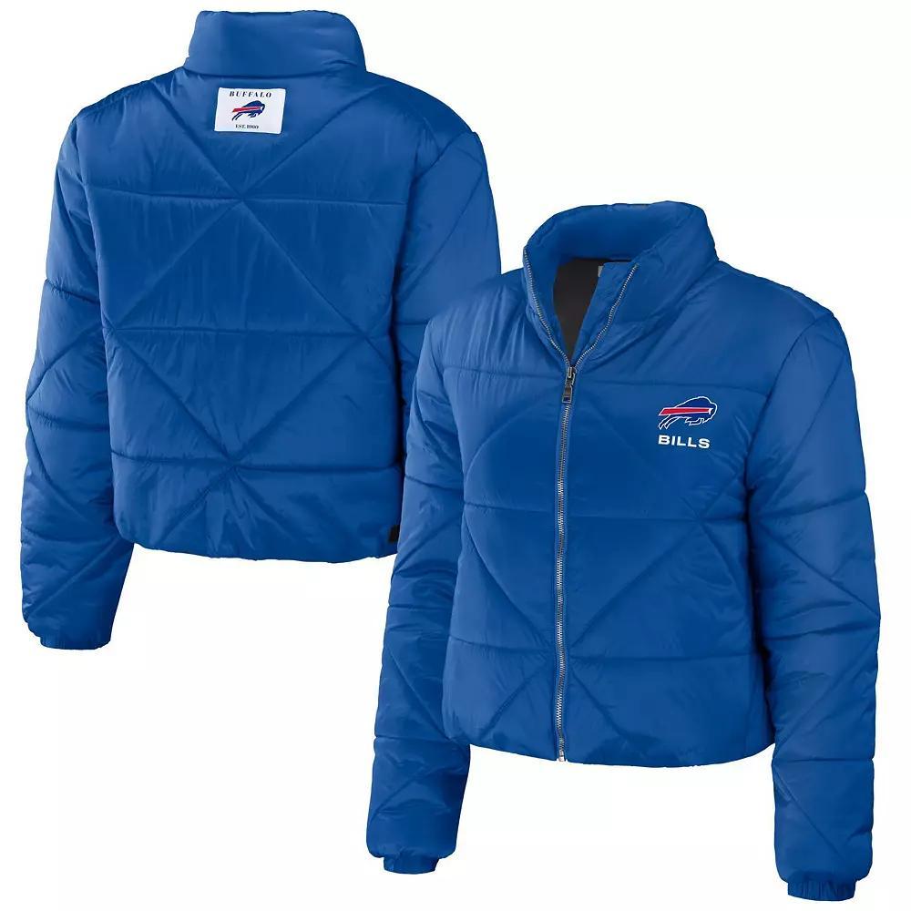 Women's WEAR by Erin Andrews Royal Buffalo Bills Cropped Puffer Full-Zip Jacket,  Product Image