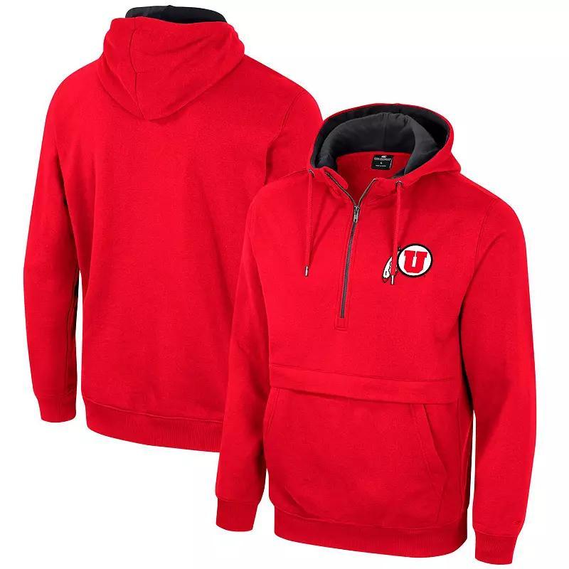 Men's Colosseum Red Utah Utes Team Half-Zip Pullover Hoodie, Size: Large, Ute Red Product Image