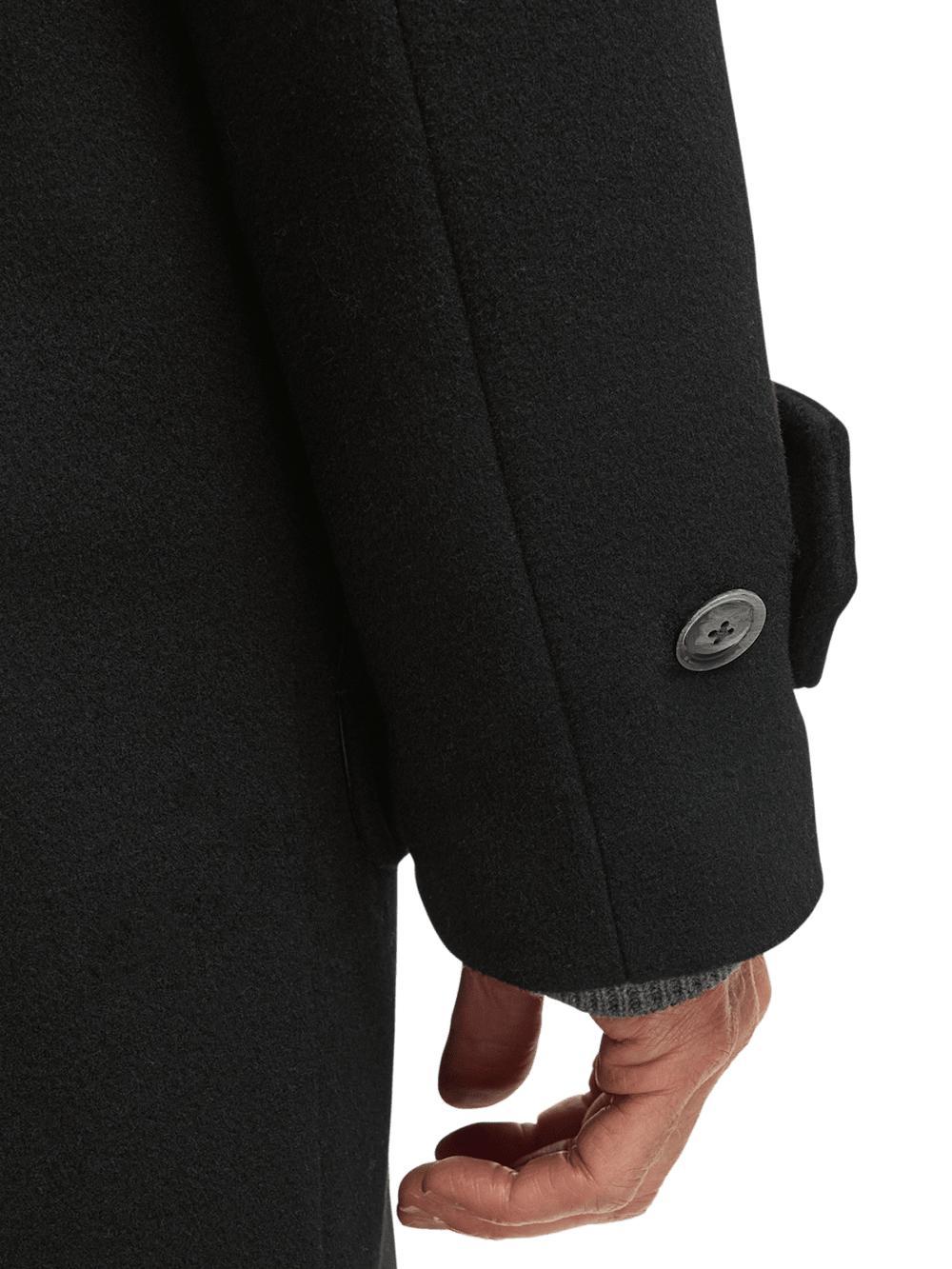 Wool Double Breasted Topcoat - Black Product Image