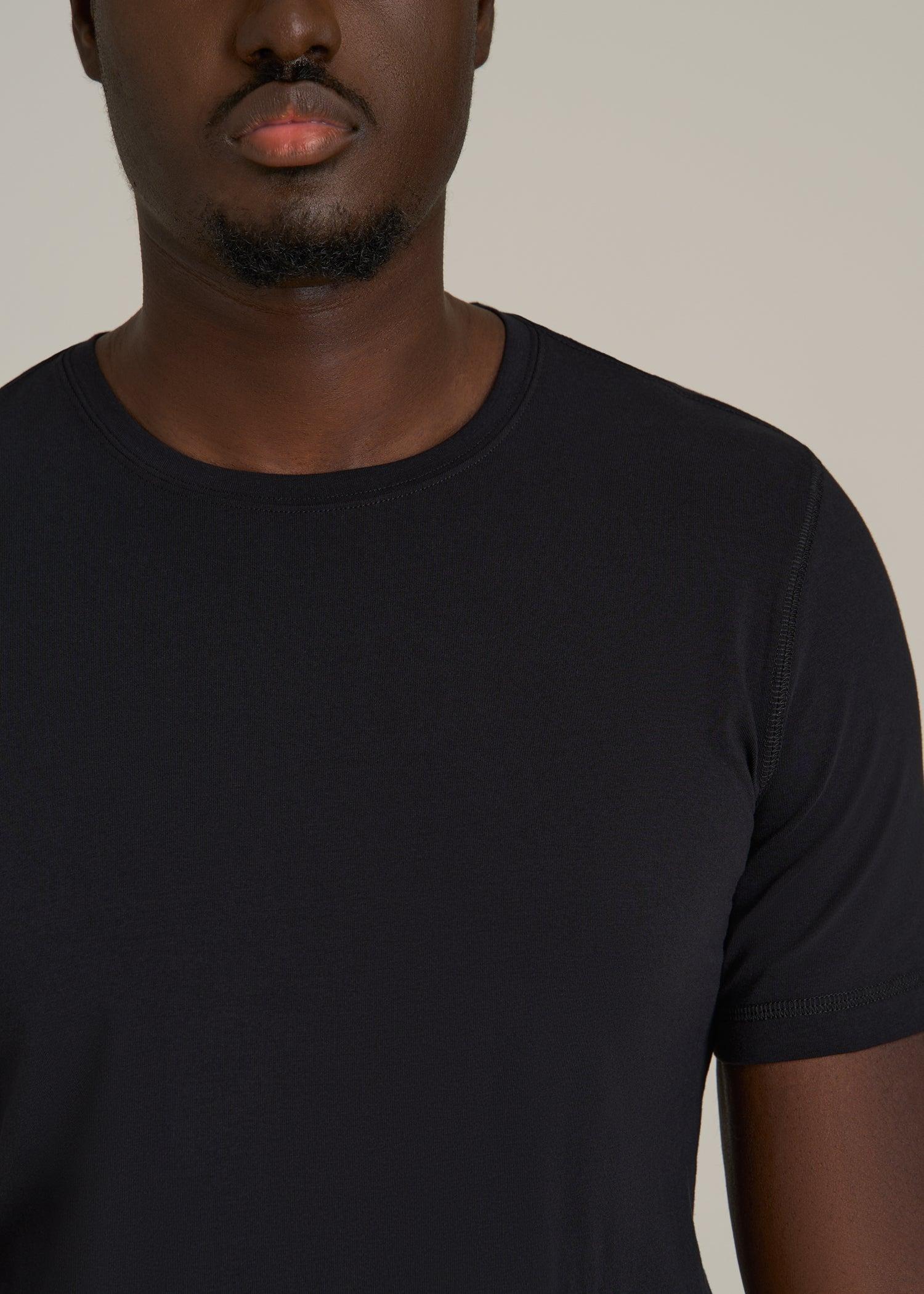 The Essential SLIM-FIT Crewneck Tee for Tall Men in Black Male Product Image