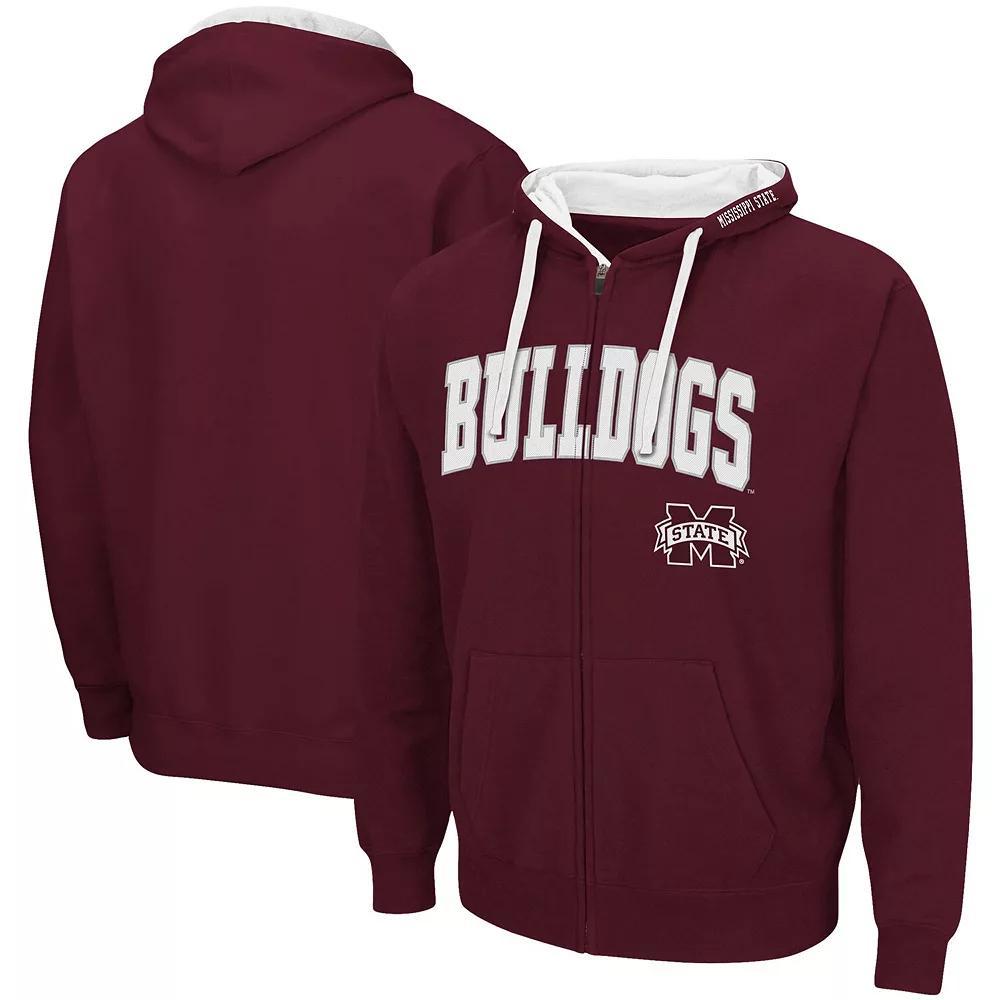 Men's Colosseum Maroon Mississippi State Bulldogs Big & Tall Full-Zip Hoodie, Size: 6XB, Mst Red Product Image