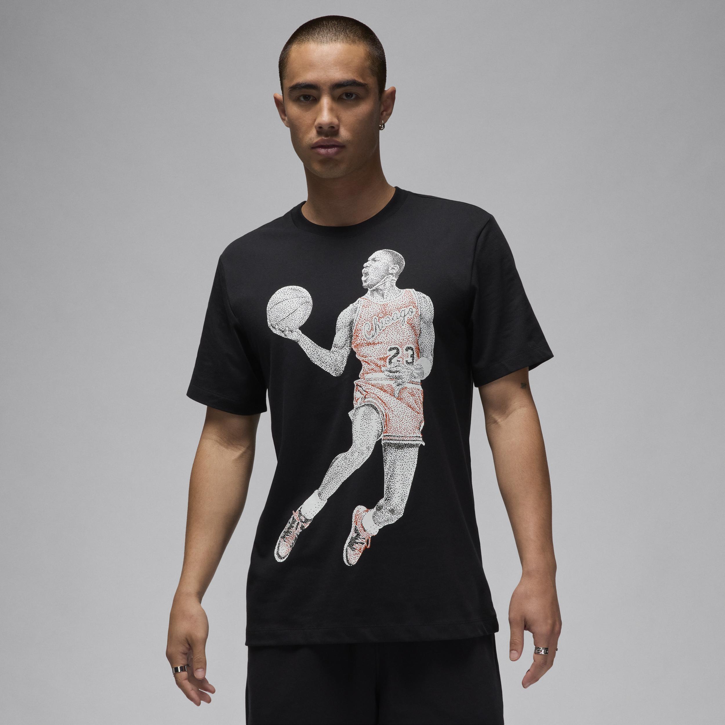 Jordan Mens Jordan Brand Dot MJ Short Sleeve T-Shirt - Mens Sail/Black Product Image
