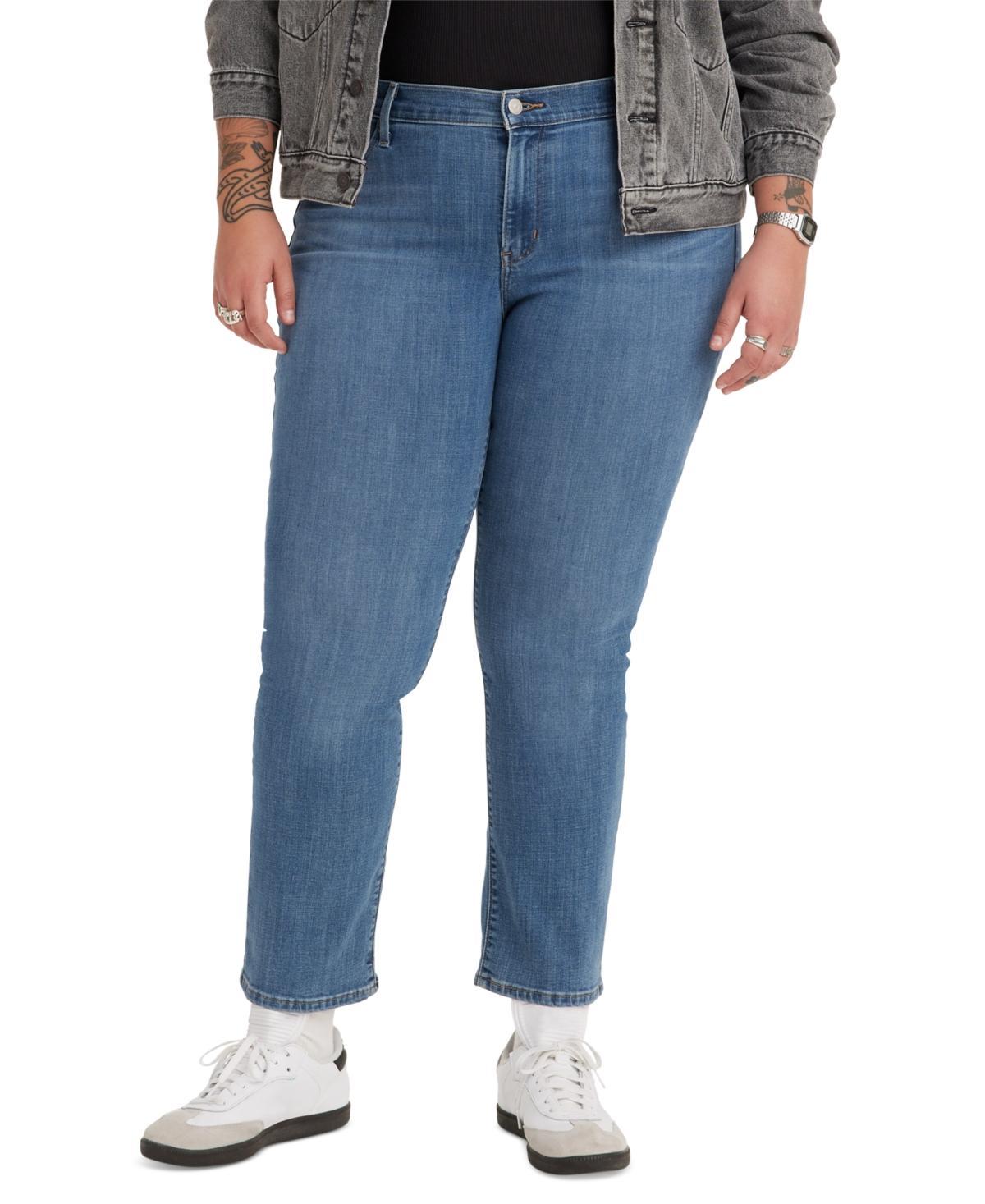 Levis 414 Plus Size Classic Mid Rise Straight Leg Stretch Denim Jeans Product Image