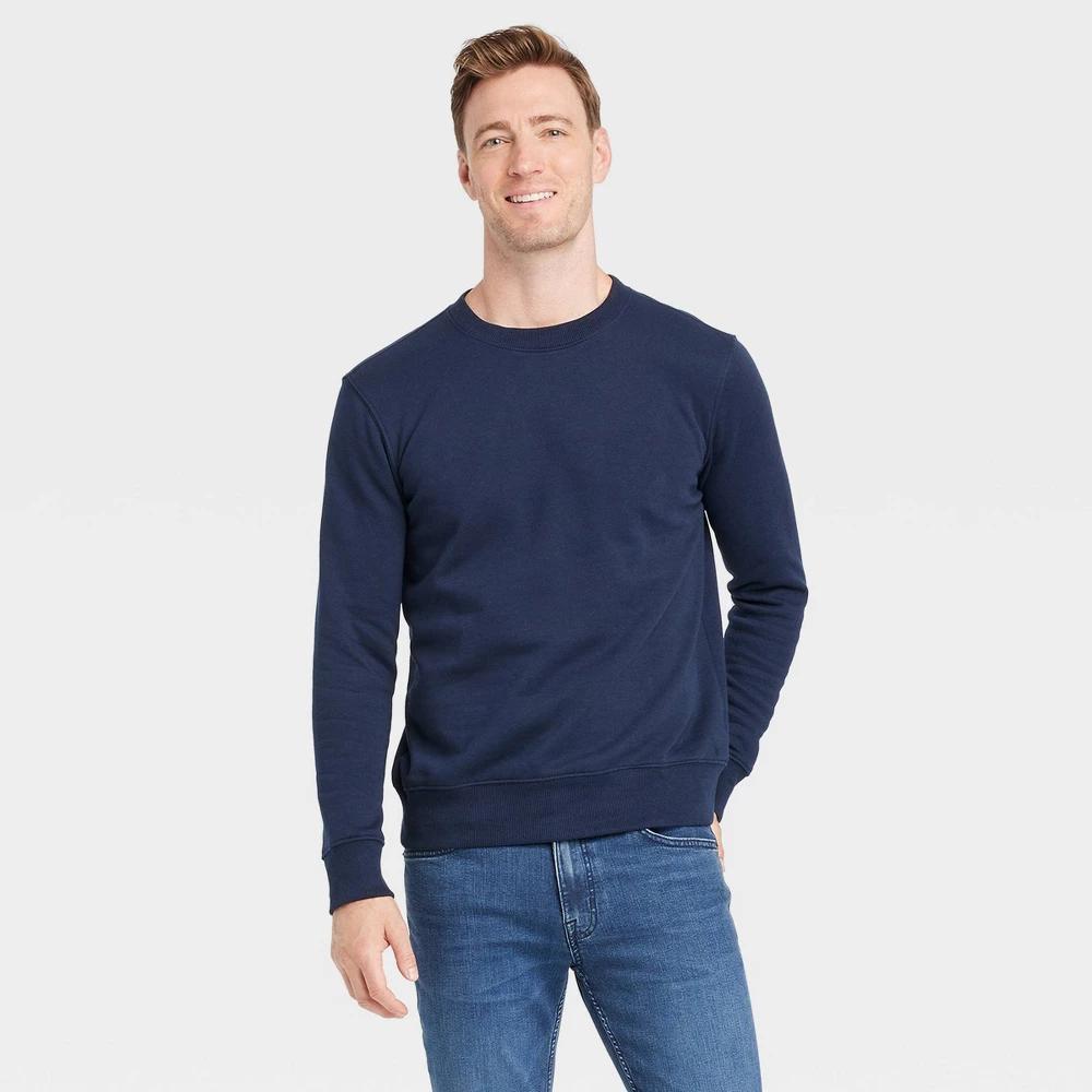 Mens Pullover Sweatshirt - Goodfellow & Co Navy Blue XL Product Image