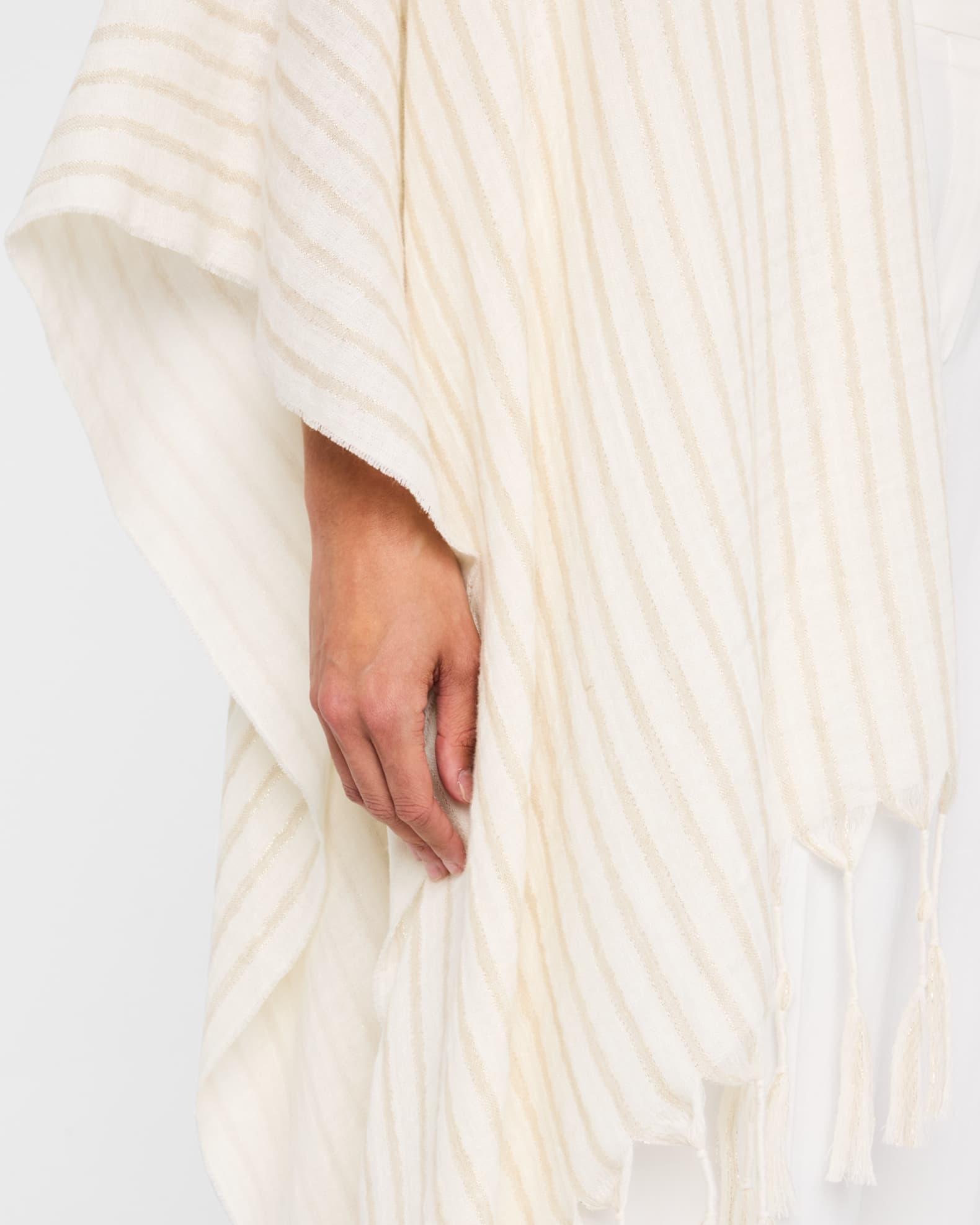 Tassel Metallic Wool Poncho Product Image