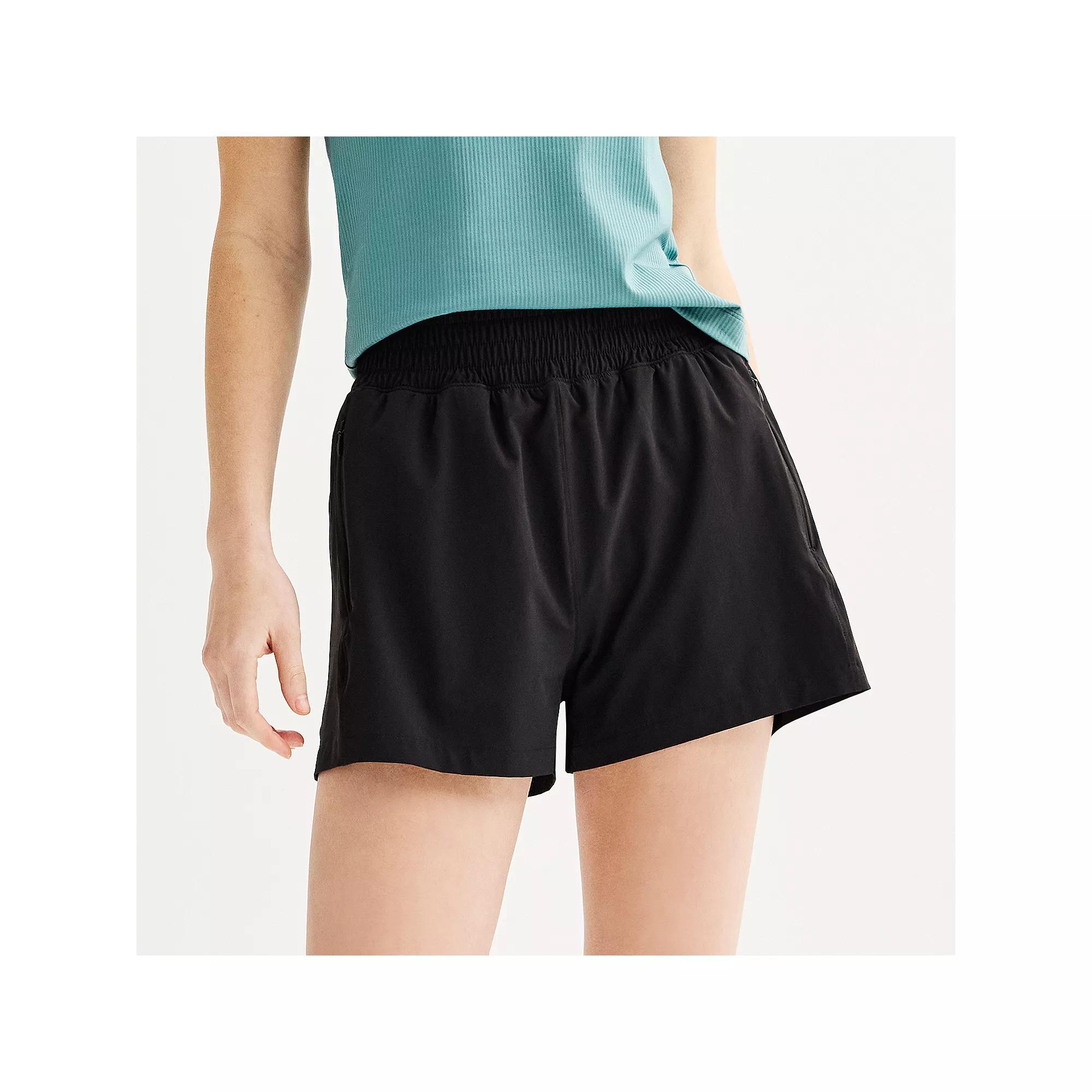 Women's FLX Compass High-Rise Lightweight Woven Shorts, Size: XS, Mineral Black Product Image