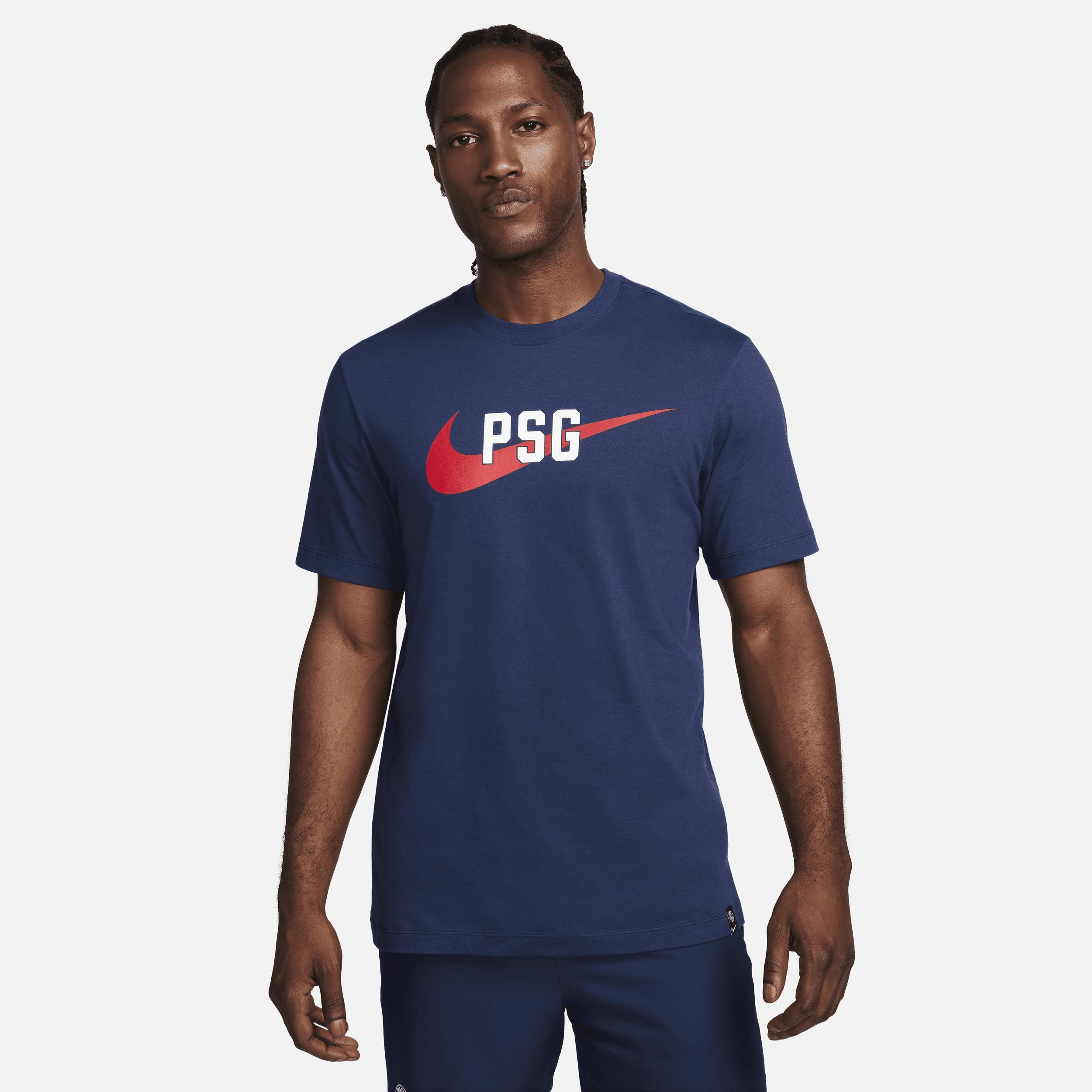 Men's Nike Navy Paris Saint-Germain Swoosh T-Shirt, Size: XL, Psg Blue Product Image