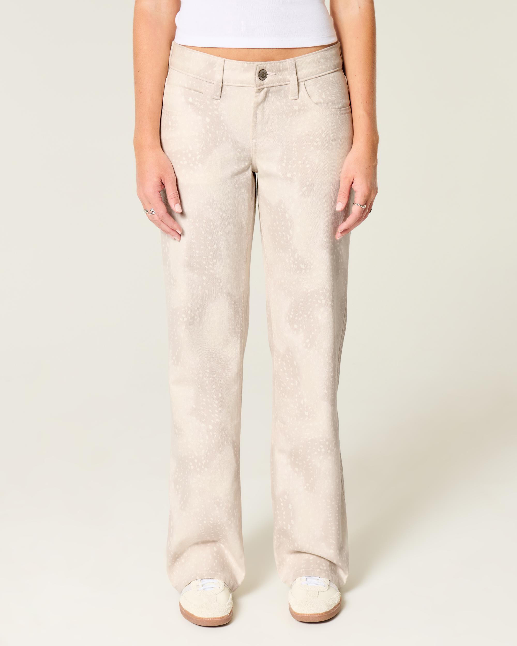 Low-Rise Doe Print Baggy Jeans Product Image