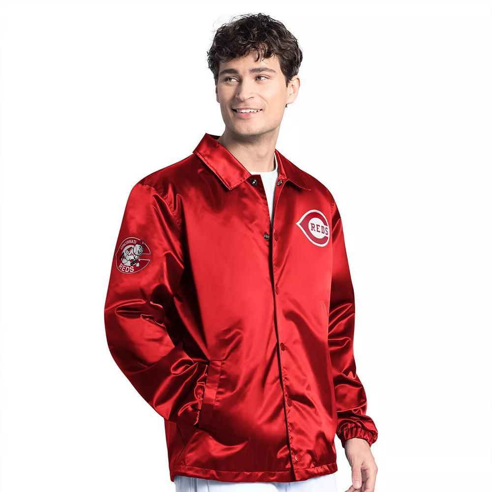 Men's Starter Red St. Louis Cardinals Cooperstown Collection Point Man Full-Snap Coaches Jacket,  Product Image