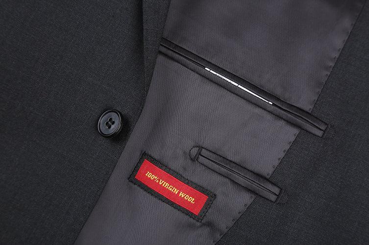 (36R, 40L, 42R, 52L) 100% Virgin Wool Regular Fit Charcoal Suit Product Image