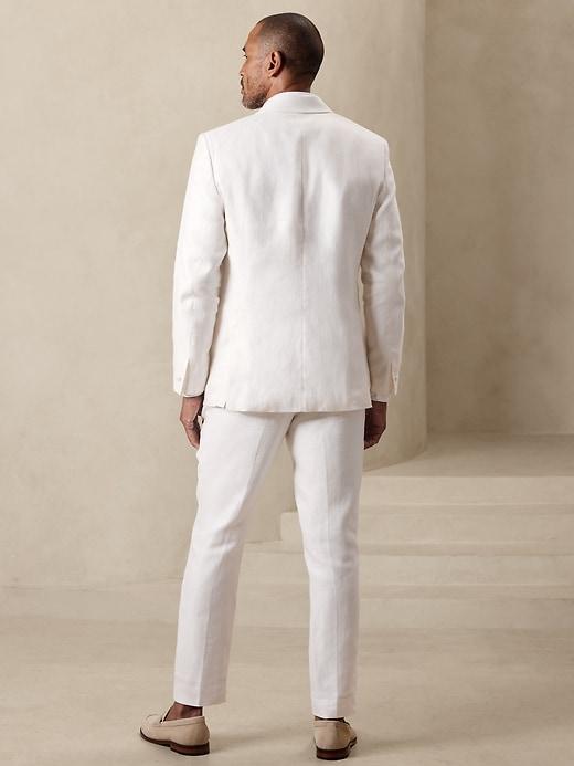 Tailored-Fit Pure Linen Tuxedo Suit Jacket Product Image