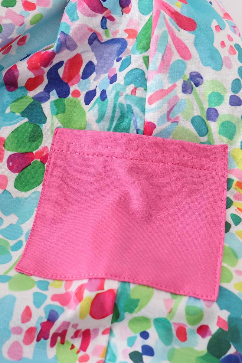 Bow applique print mom&me dress Product Image