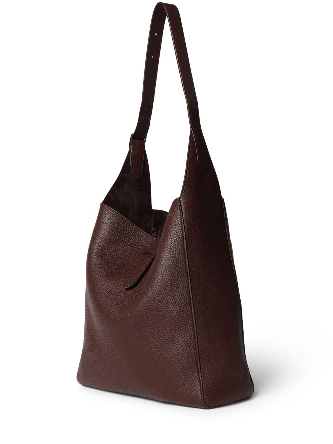 THE ROW Blake Hobo Lux Grain Leather Bag In Acajou Pld Product Image